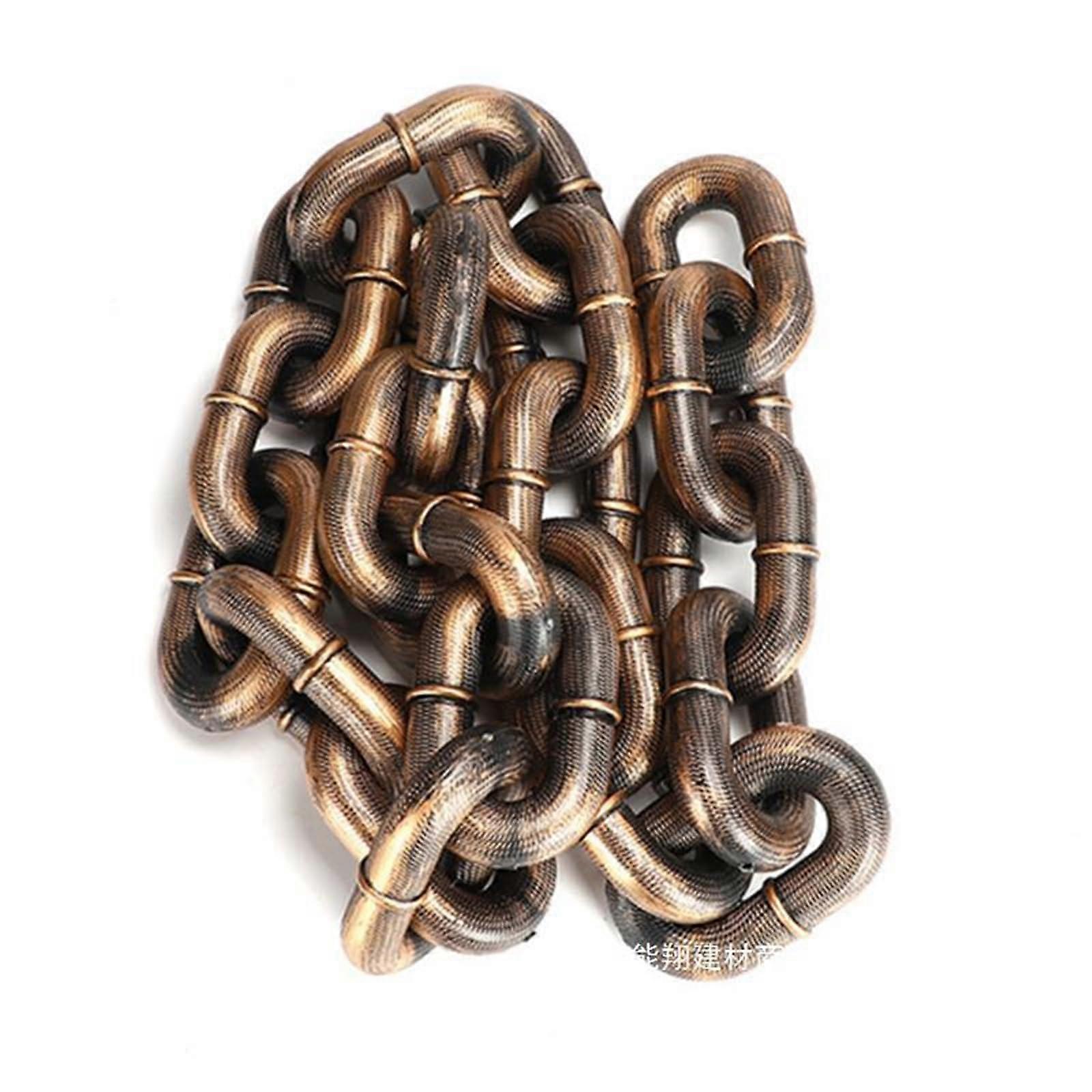 Funny Dog Leash with Collar, Plastic Chain Design, Puppy Walking Toy, Bronze 2.0