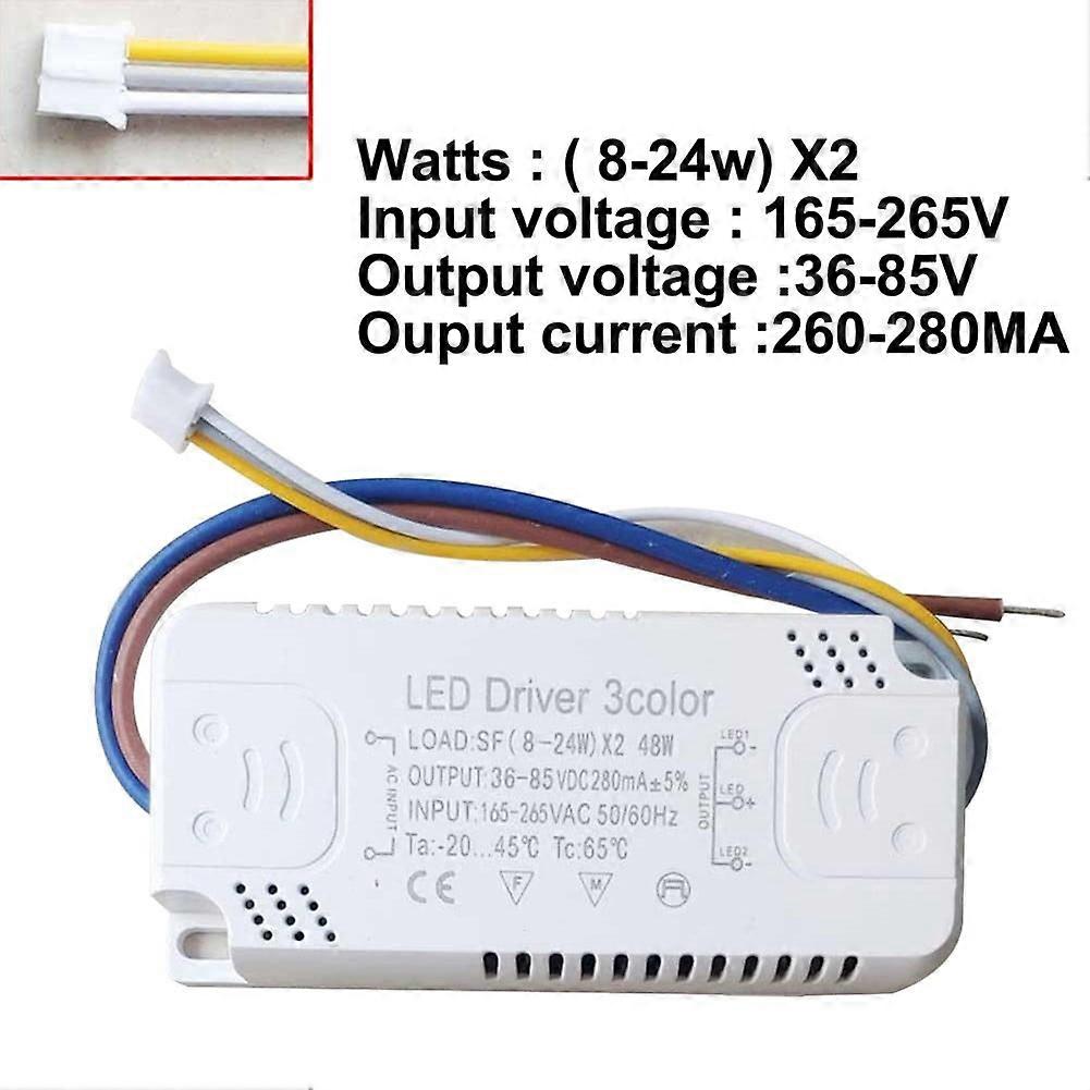 1 ks LED ovládač 3-farebný adaptér pre LED osvetlenie, náhrada neizolovaného transformátora (8-24W) x 2