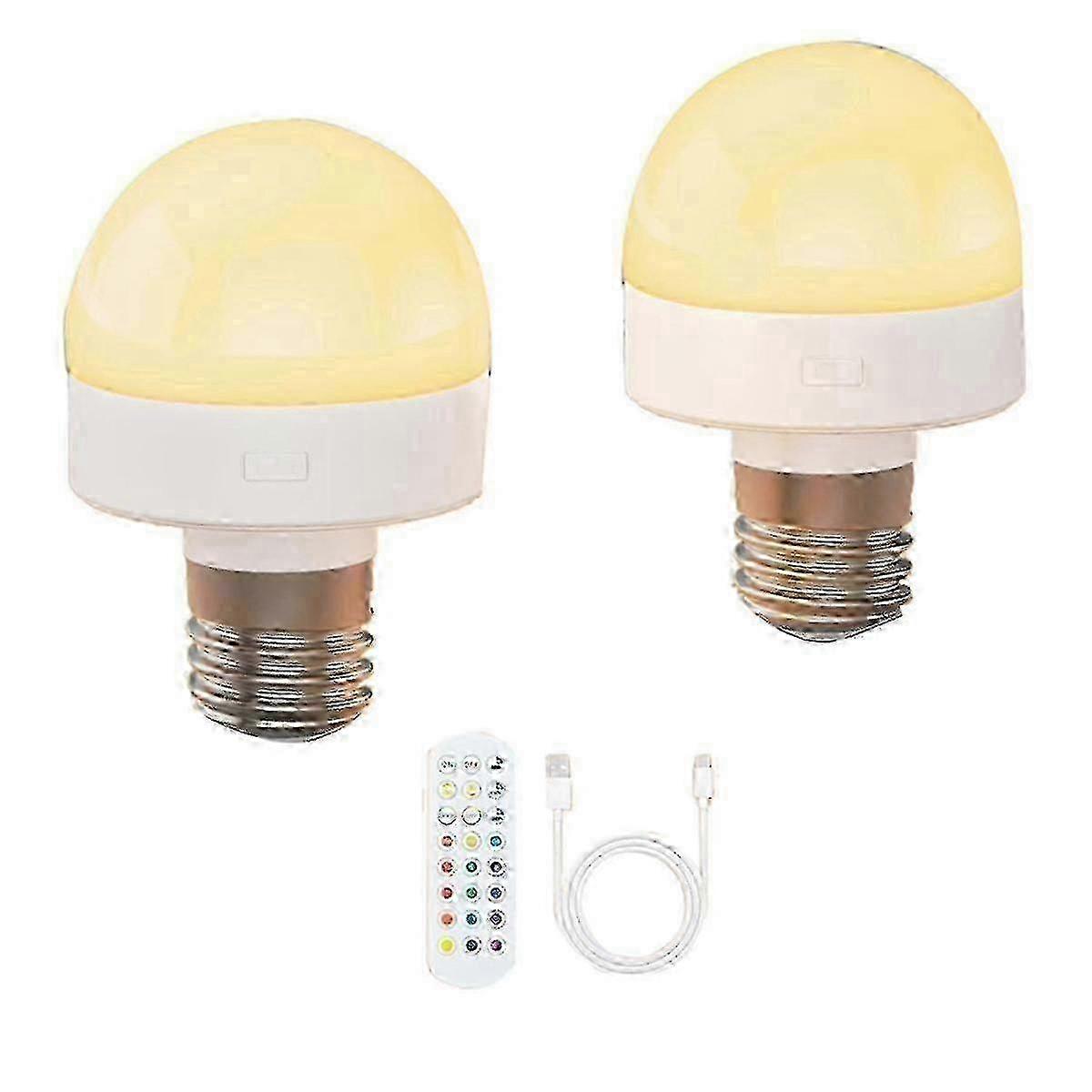 w Rechargeable Light Bulbs with Remote - E26 Battery Operated Light Bulb compatible with Non-Hardwired