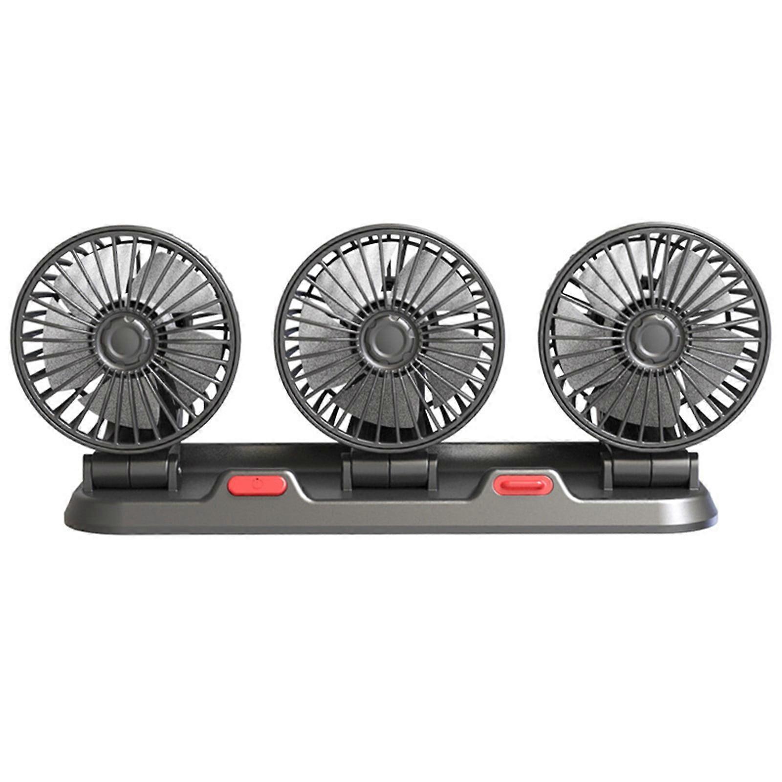 High Wind USB Interface Multifunctional Three Head Electric Fan