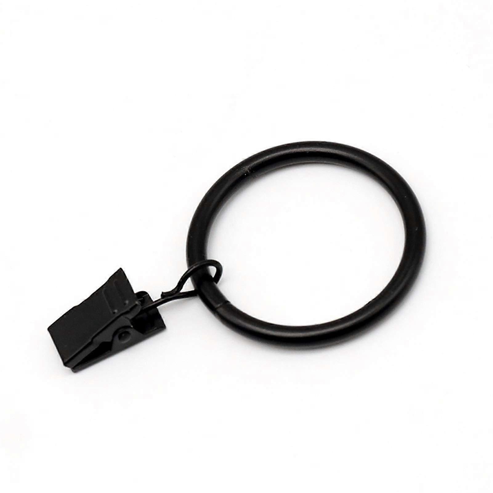 Metal Curtain Rings with Clips for Shower Room and Window Drapes, Hook Loop for Curtain Rod (Color A)