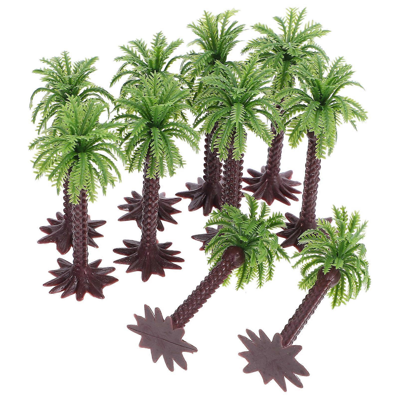 Artificial Coconut Tree Palm Tree Models for Decoration 10Pcs Plastic Plants