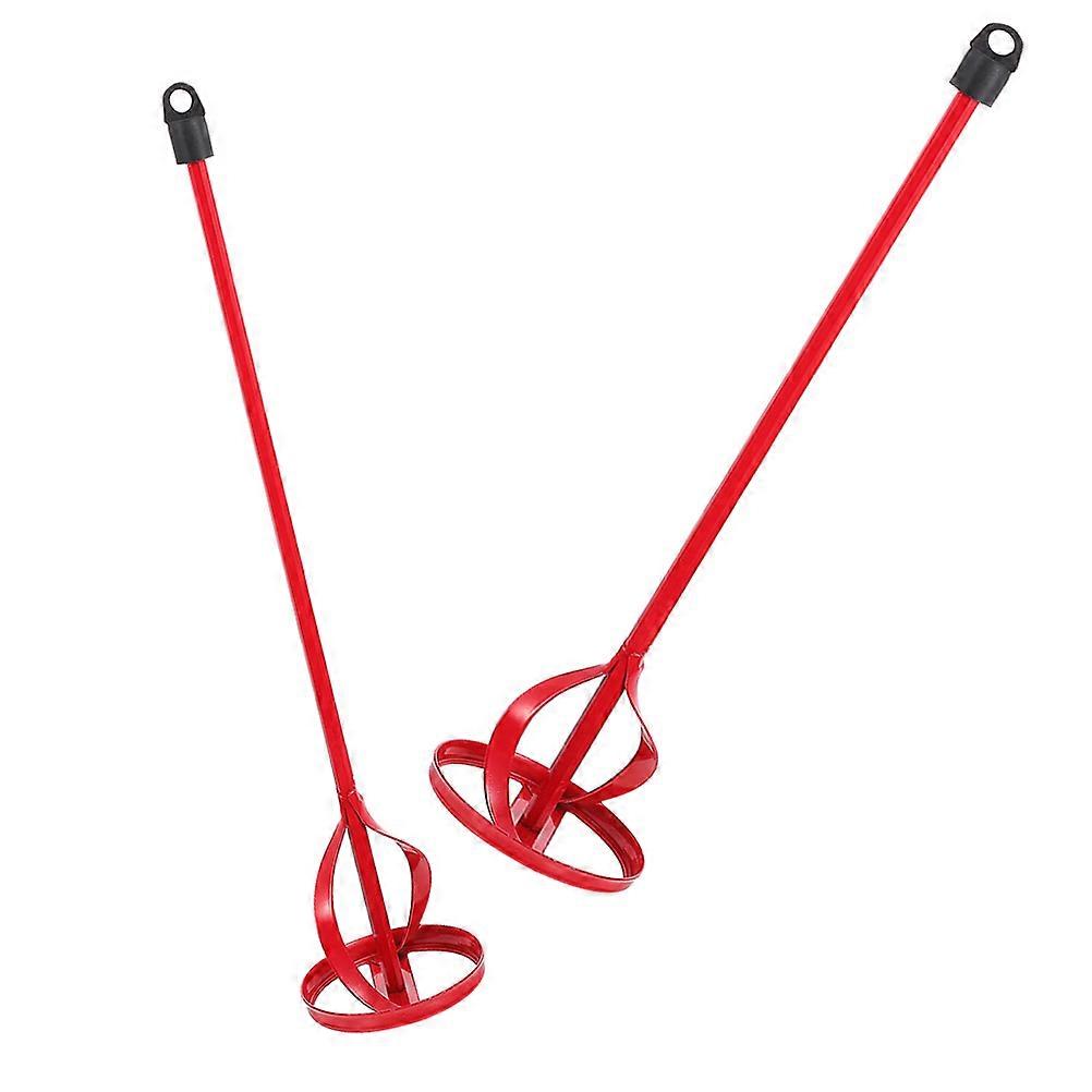 Red Concrete Mixing Rod Paint Mixer for Drill Attachment 2Pcs for Mixing