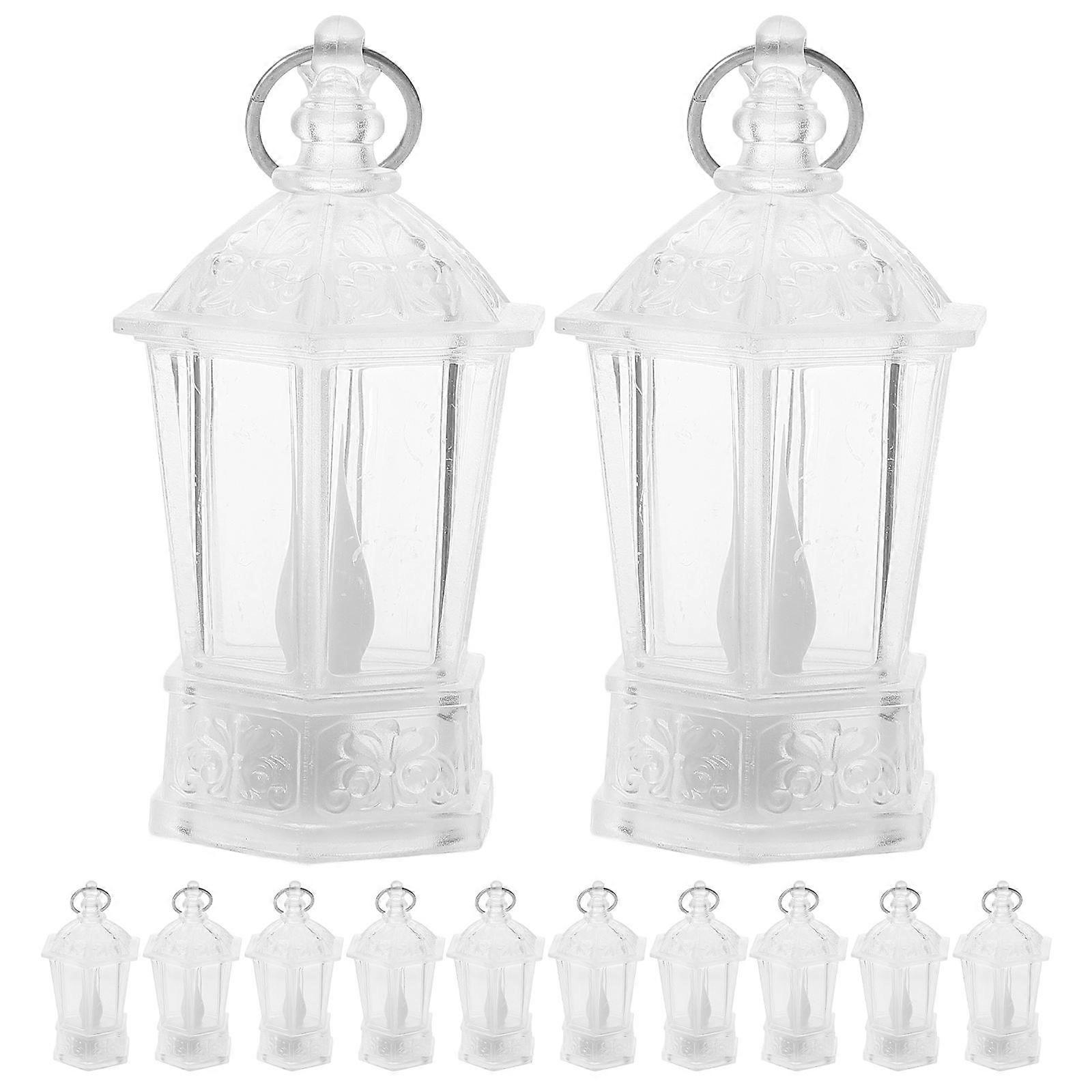 Mini Lanterns LED Clear Lanterns for Lighting 12Pcs Handheld Lights Wedding Decor