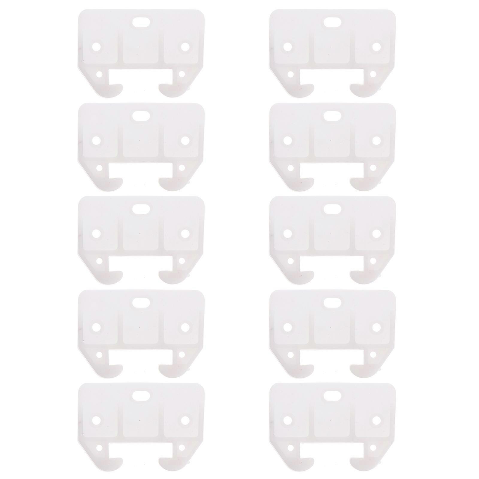 10pcs מגירת פלסטיק מדריכי מסלול שקופיות חלקי ריהוט חלופיים (לבן)