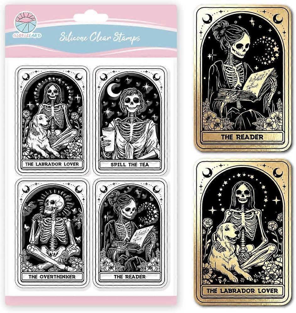 Tarot Card Clear Stamps for Scrapbooking Divination Card Silicone Stamp Reader Book Transparent Stamp for Card Making DIY Embossing Journaling