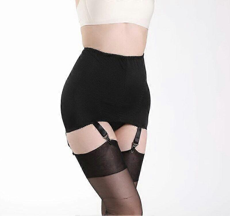 Luxallacki Open Bottom Girdles with 4 Straps Garter Belt Tummy Shaping Skirt