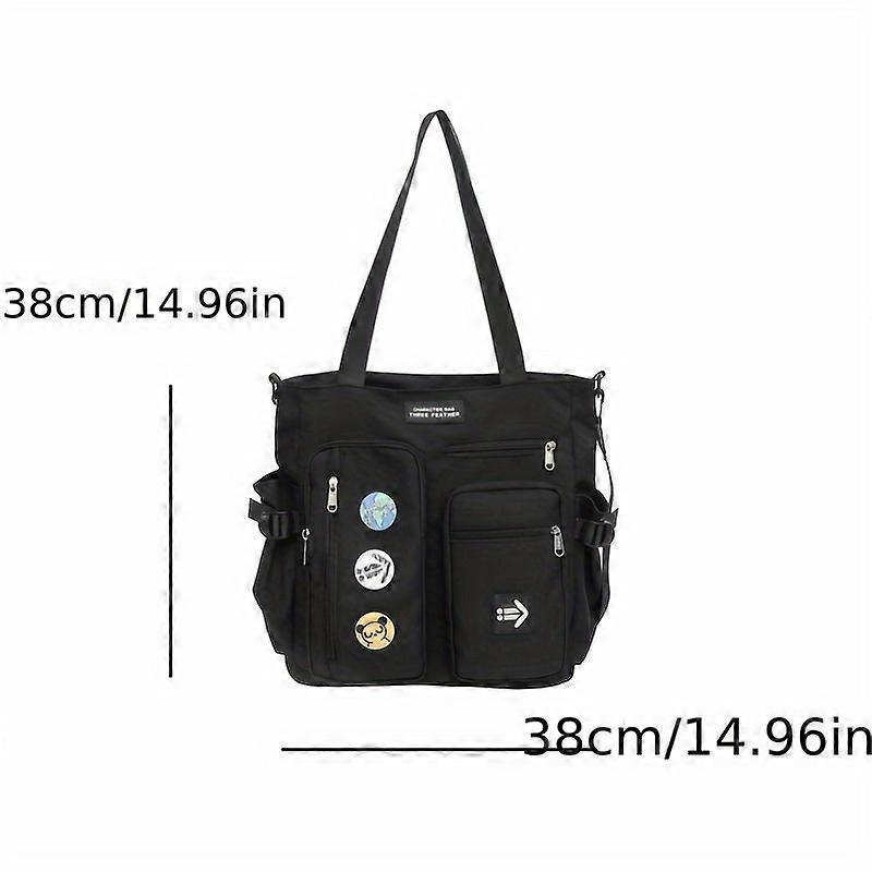 A large capacity Oxford cloth casual shoulder bag with multiple pockets for men.