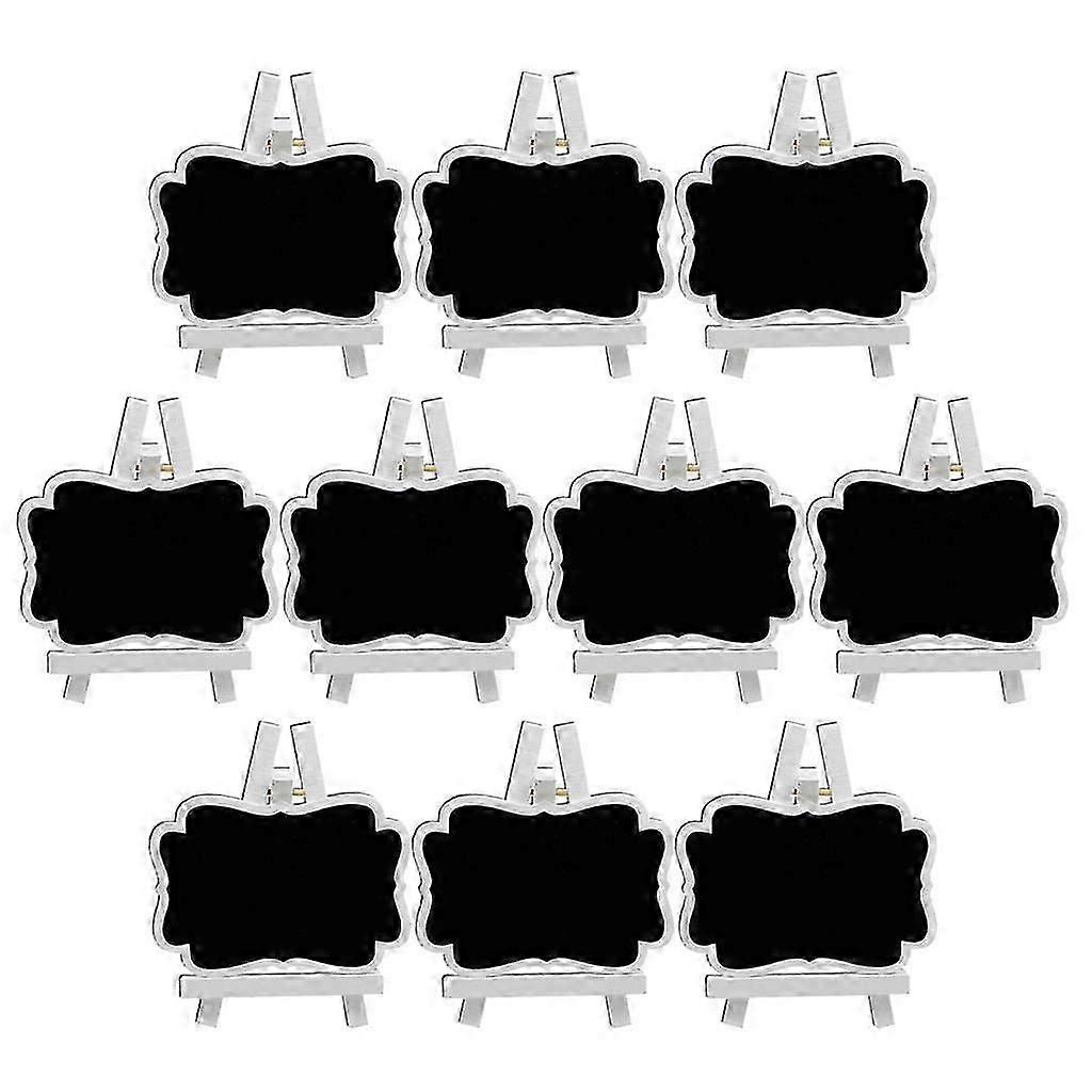 10 Pieces Wooden Rectangle Blackboard Table Tabletop Chalkboard 11x9cm