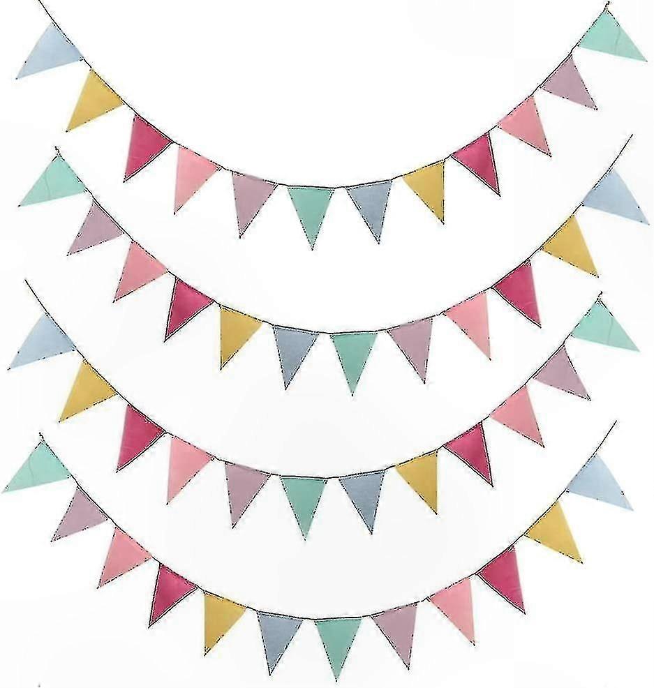 4-Pack Pennant Garland with 48 Flags for Festive Decorations