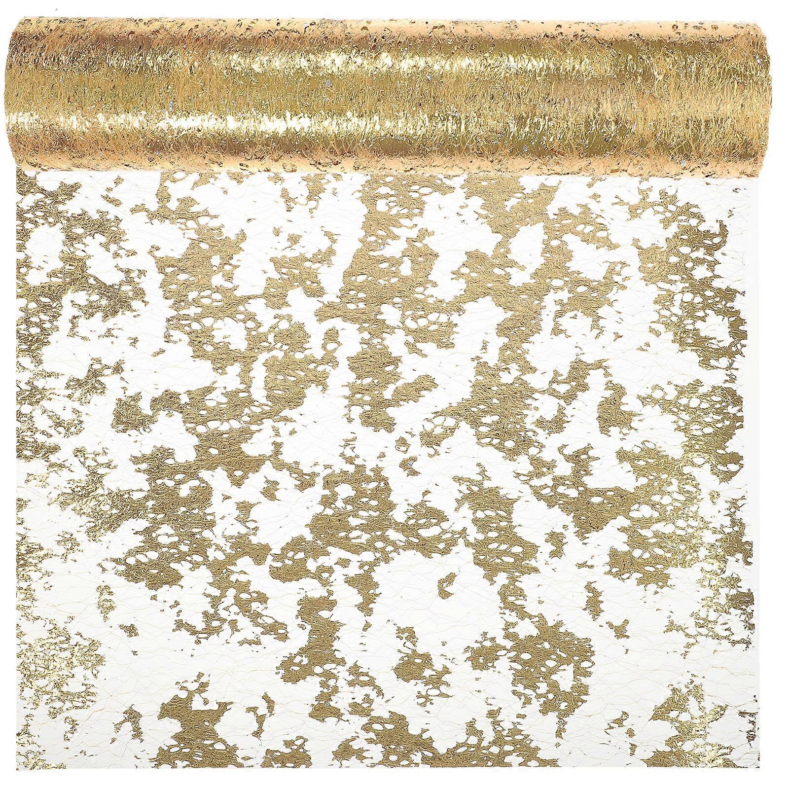 Bronzing Table Runner 5Pcs Floral Wrapping Style Perfect For Weddings Dining Tables Rectangular Decorative Lightweight Material