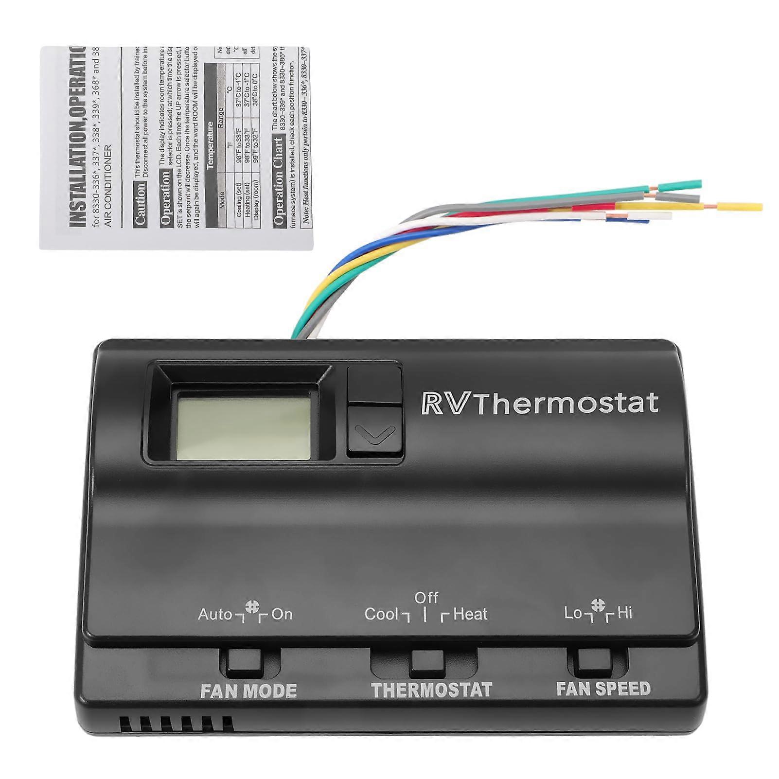 RV Digital Thermostat Heat Cool 83303362 Precise Temp Control Black for Coleman Mach AC