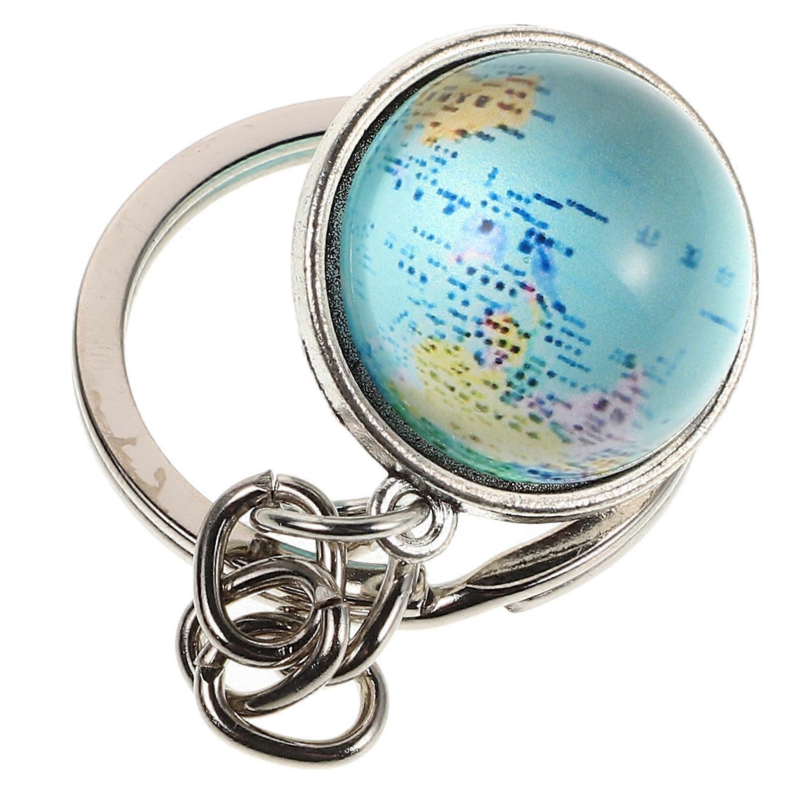 Creative Earth Keychain Metal Globe Pendant for Keys Gift Charm