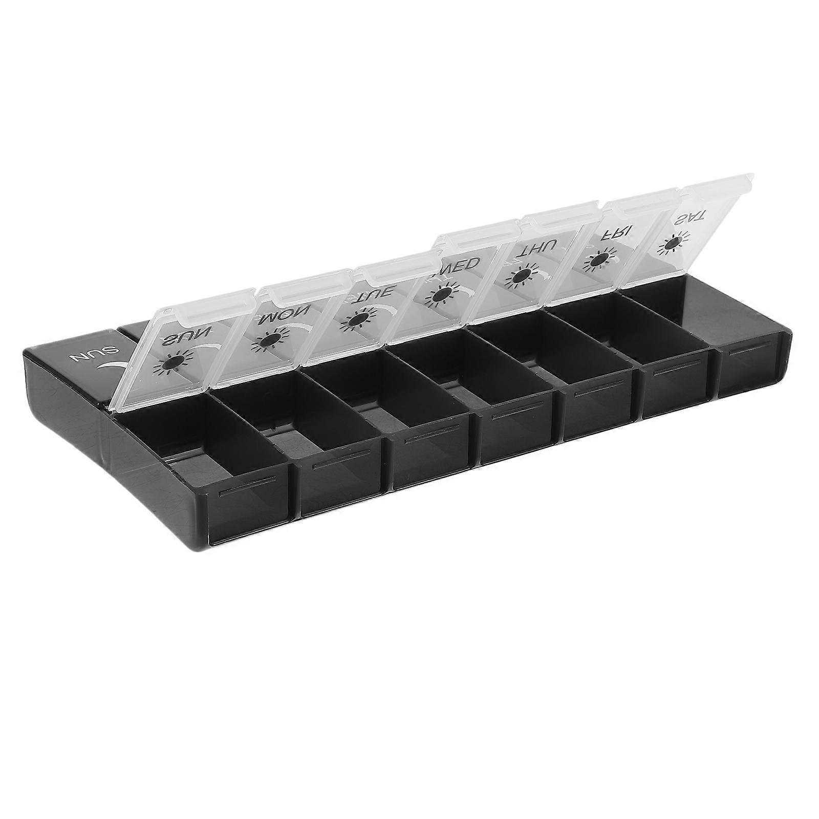 1Pc Weekly 14 Compartments Portable Container (Assorted Color)