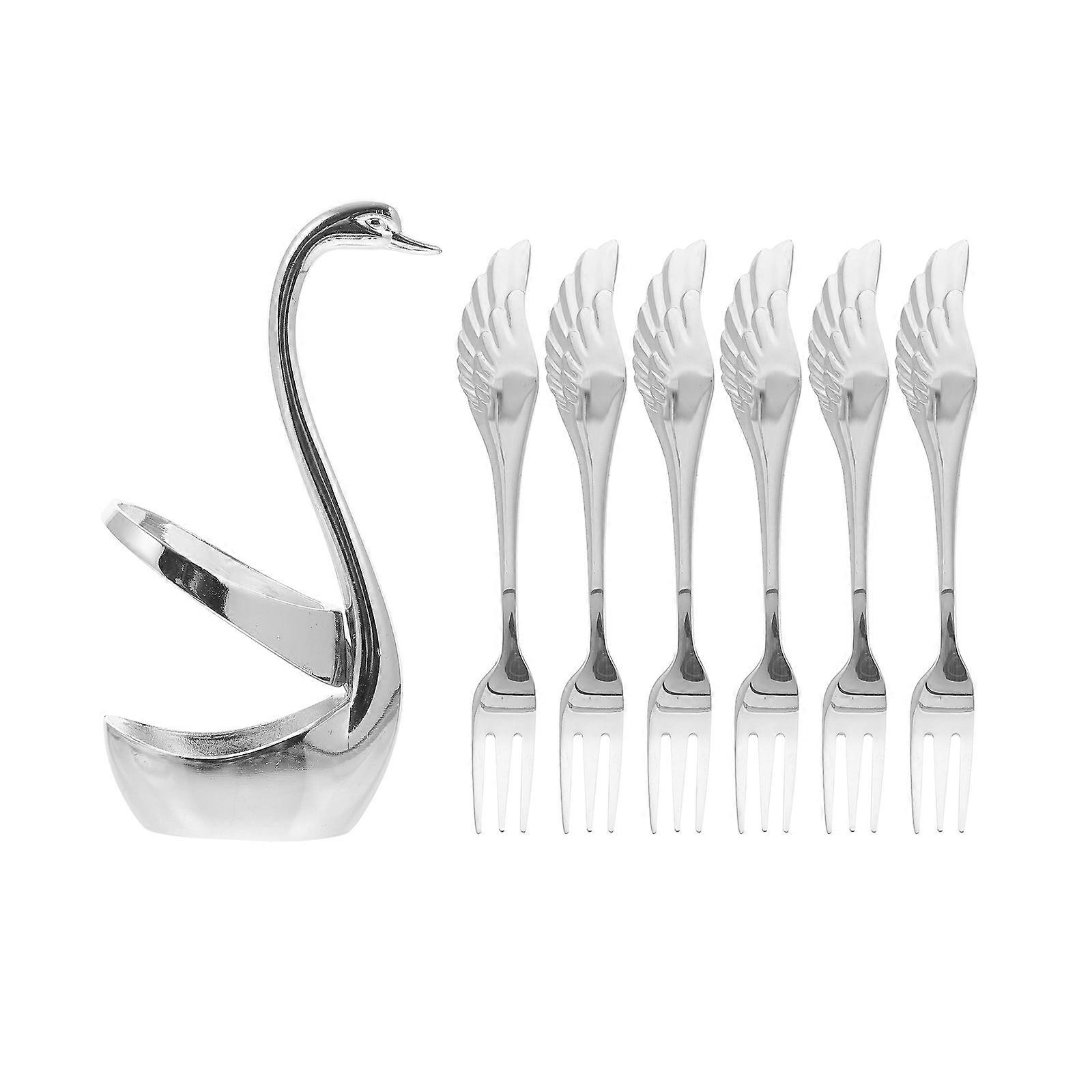 Swan Dinnerware Holder Flatware Set for Storage Use 1Set with Forks