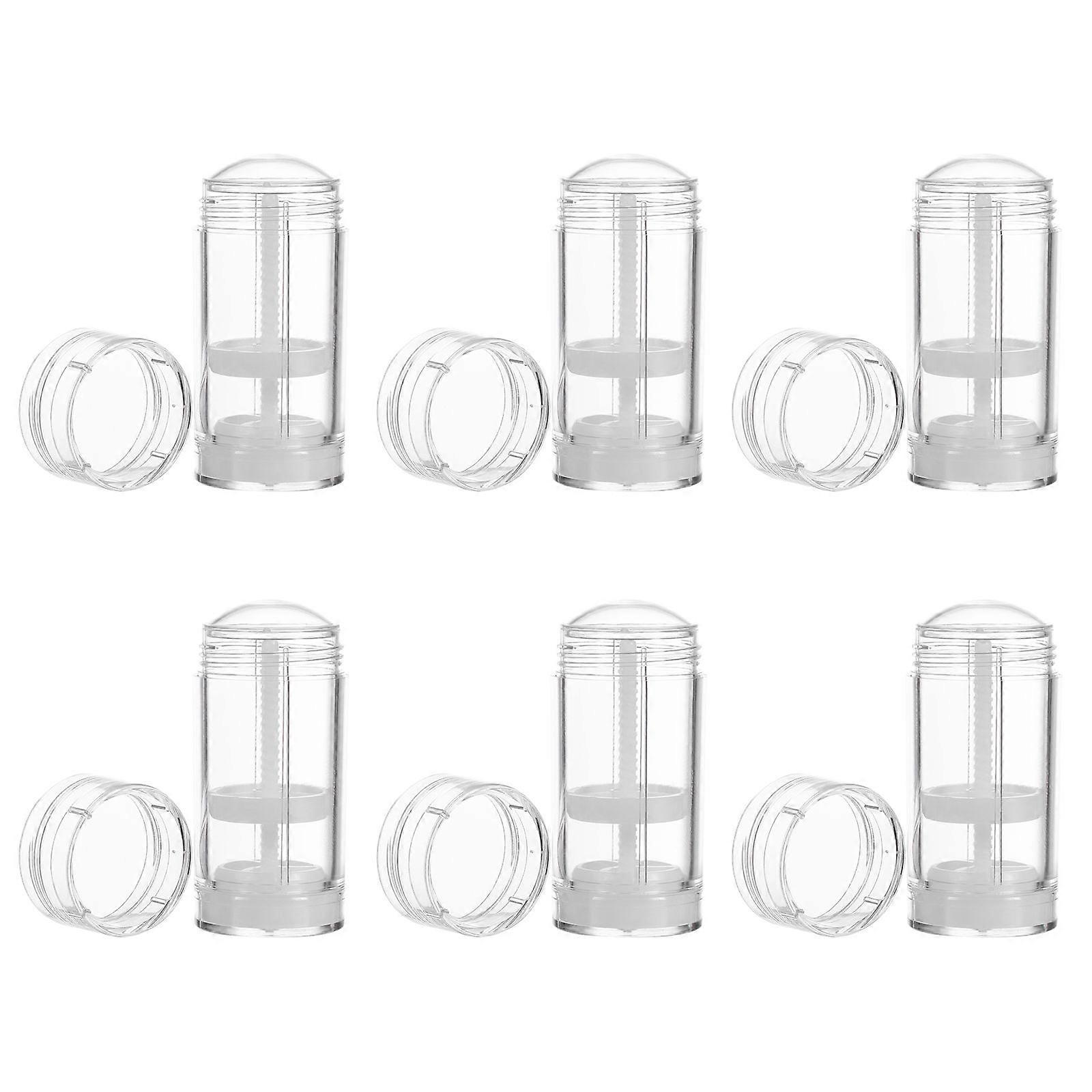 Plastic Transparent Deodorant Container Twist-Up Bottle for 6Pcs