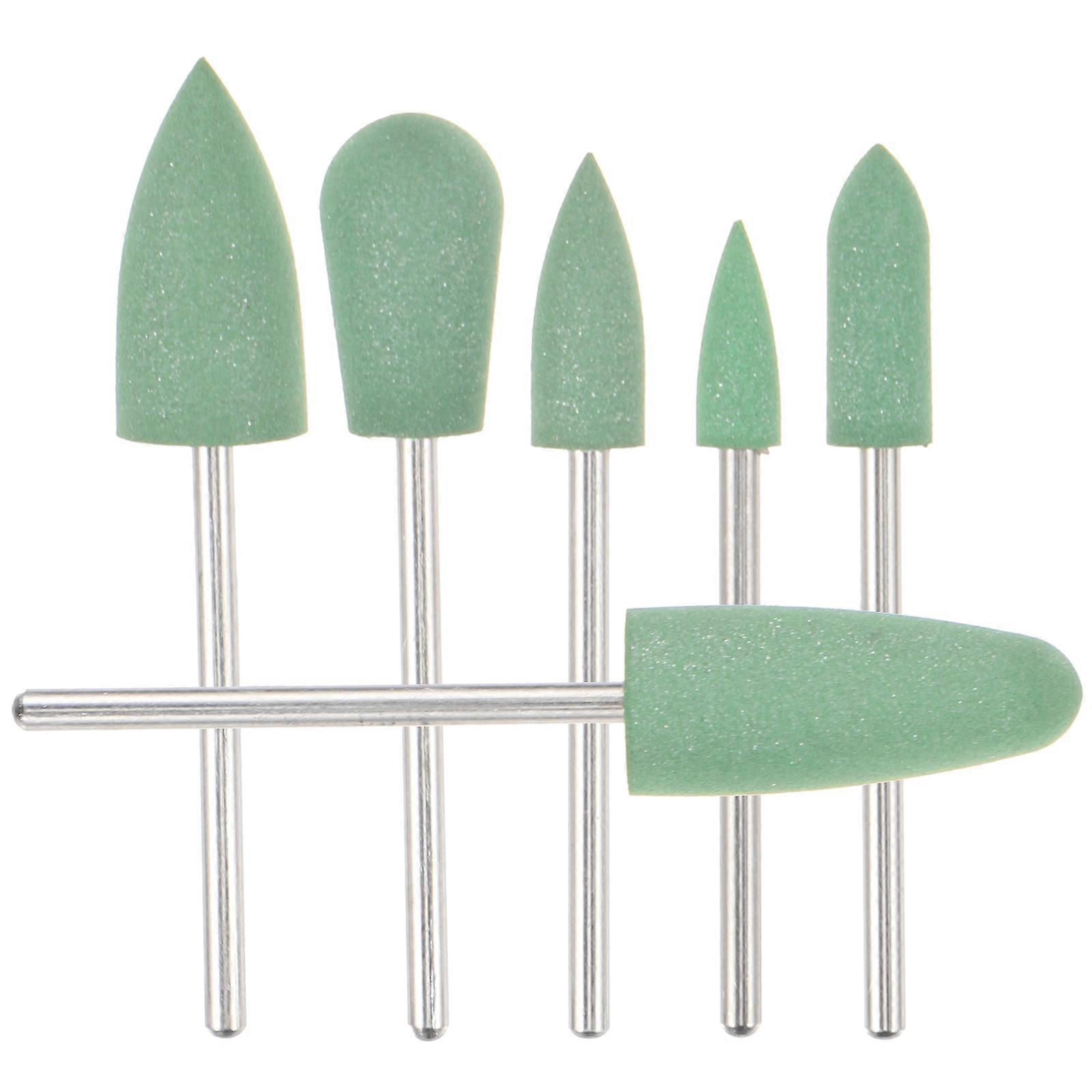 Nail Drill Bits Polishing Drill Bit Nail Grinding Head Tools 6Pcs for Manicure