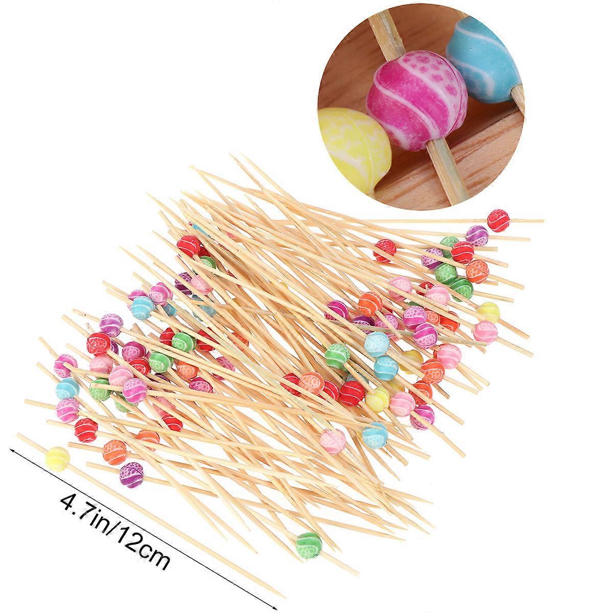 Handmade Bamboo Fruit Picks for Eating Cocktail Picks 100Pcs Disposable Set