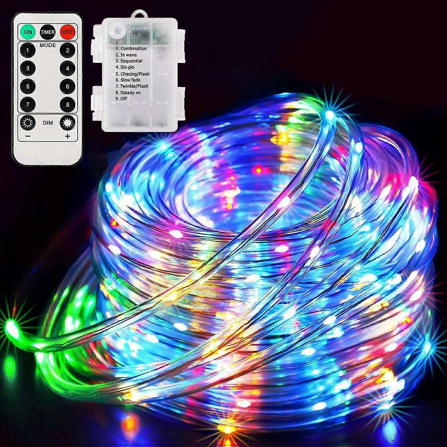 32m 300 LED Remote Control PVC Copper Wire LED String Light with Empty Battery Box Garden Decoration