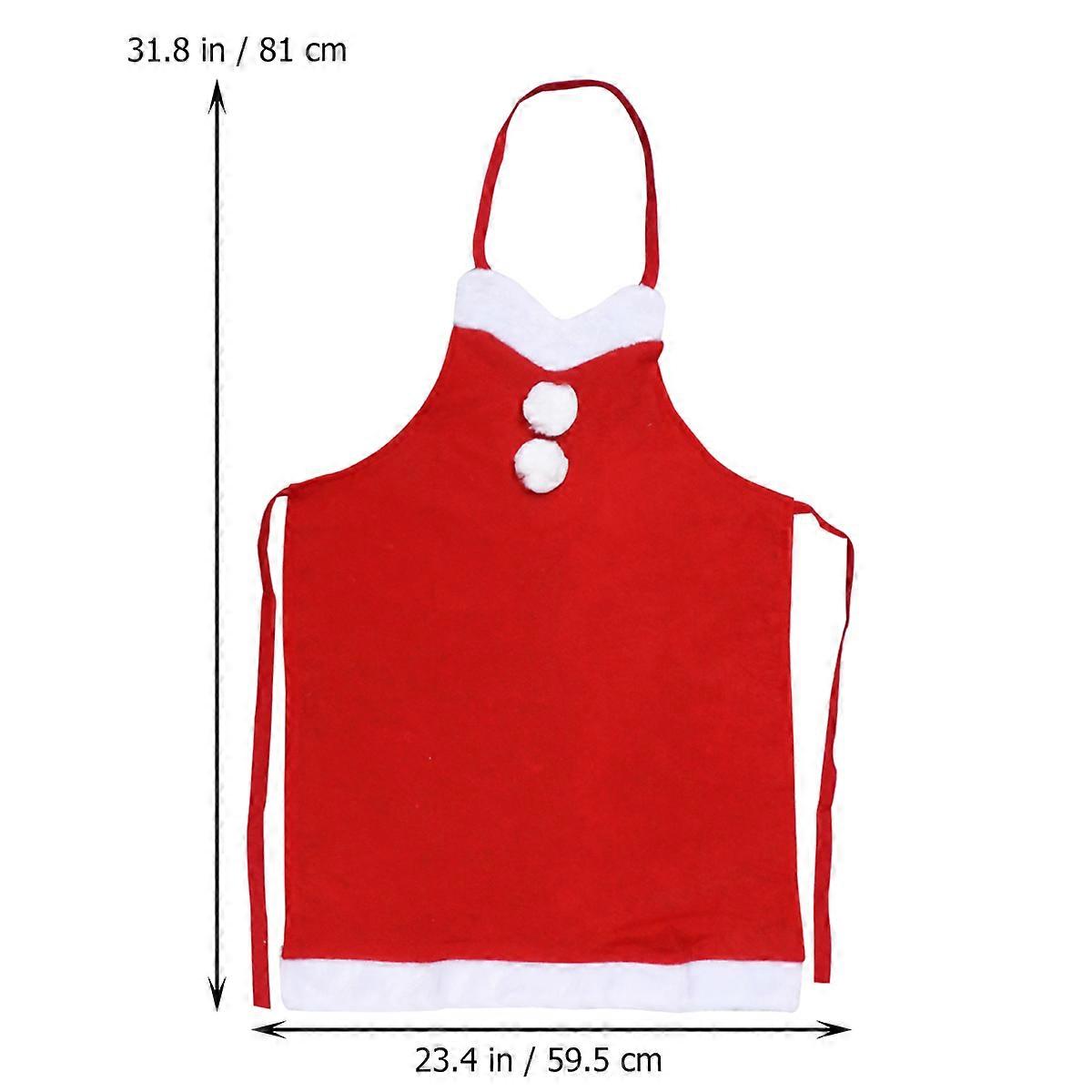 Christmas Apron Fluffy Apron for Restaurant Use Red White