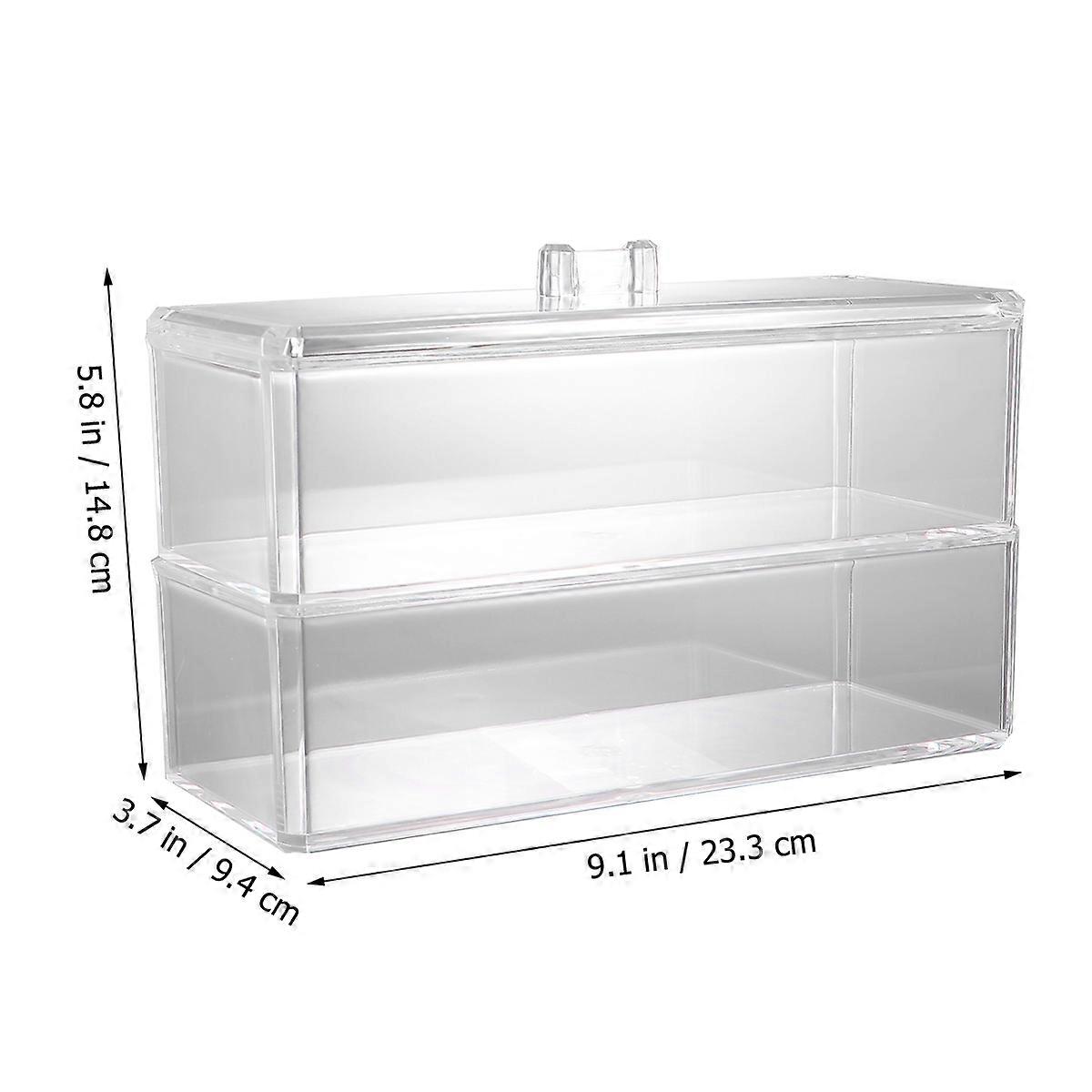 Makeup Brush Container Transparent Box for 3Pcs Dustproof Storage