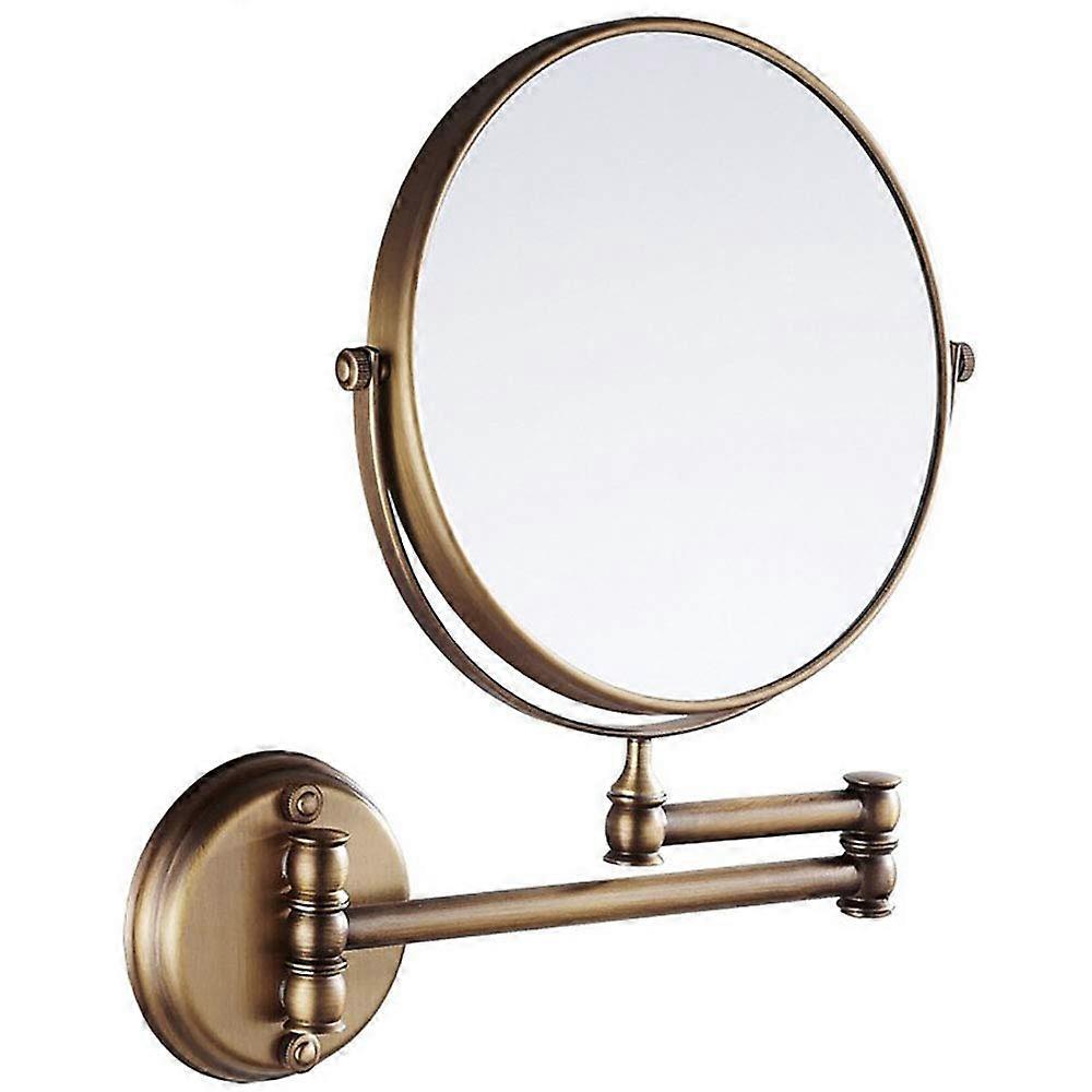 8 Inch Folding Wall Mounted Makeup Mirror, Double Sided Vanity Mirror with 360° Rotation