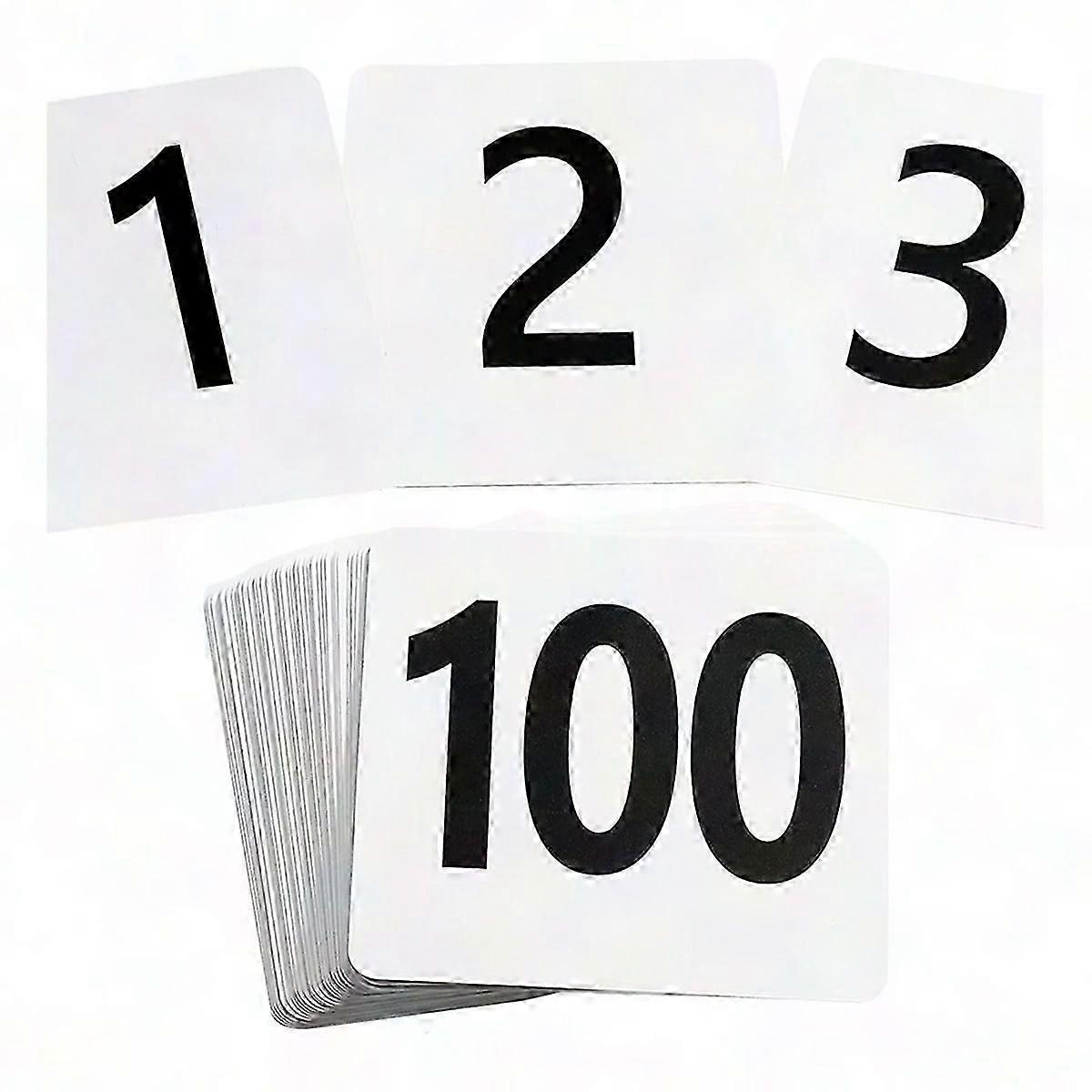 100Pcs Double Sided Plastic Table Number Cards 1-100 for Wedding Reception