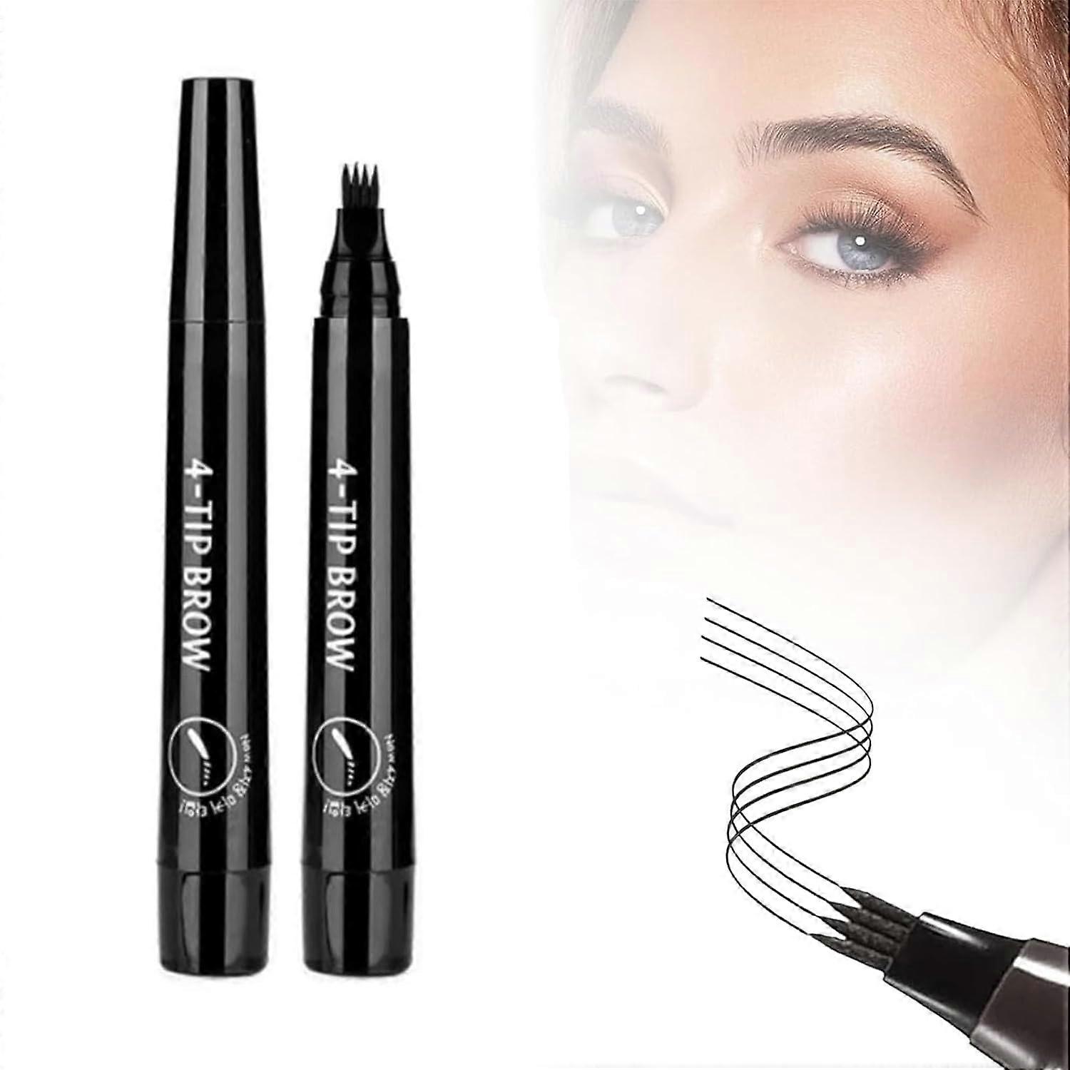 Waterproof 4 Point Eyebrow Pen with Precision Tip for Natural Long Lasting Smudge Proof Brows