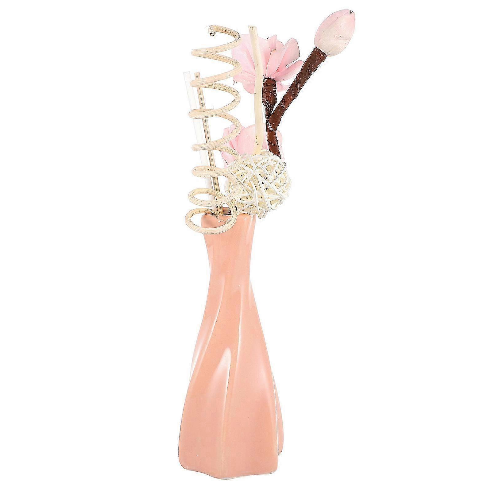 2026 Suitable Orange Ceramic Rattan Essential Oil Diffuser Set for Home Aromatherapy 1Set