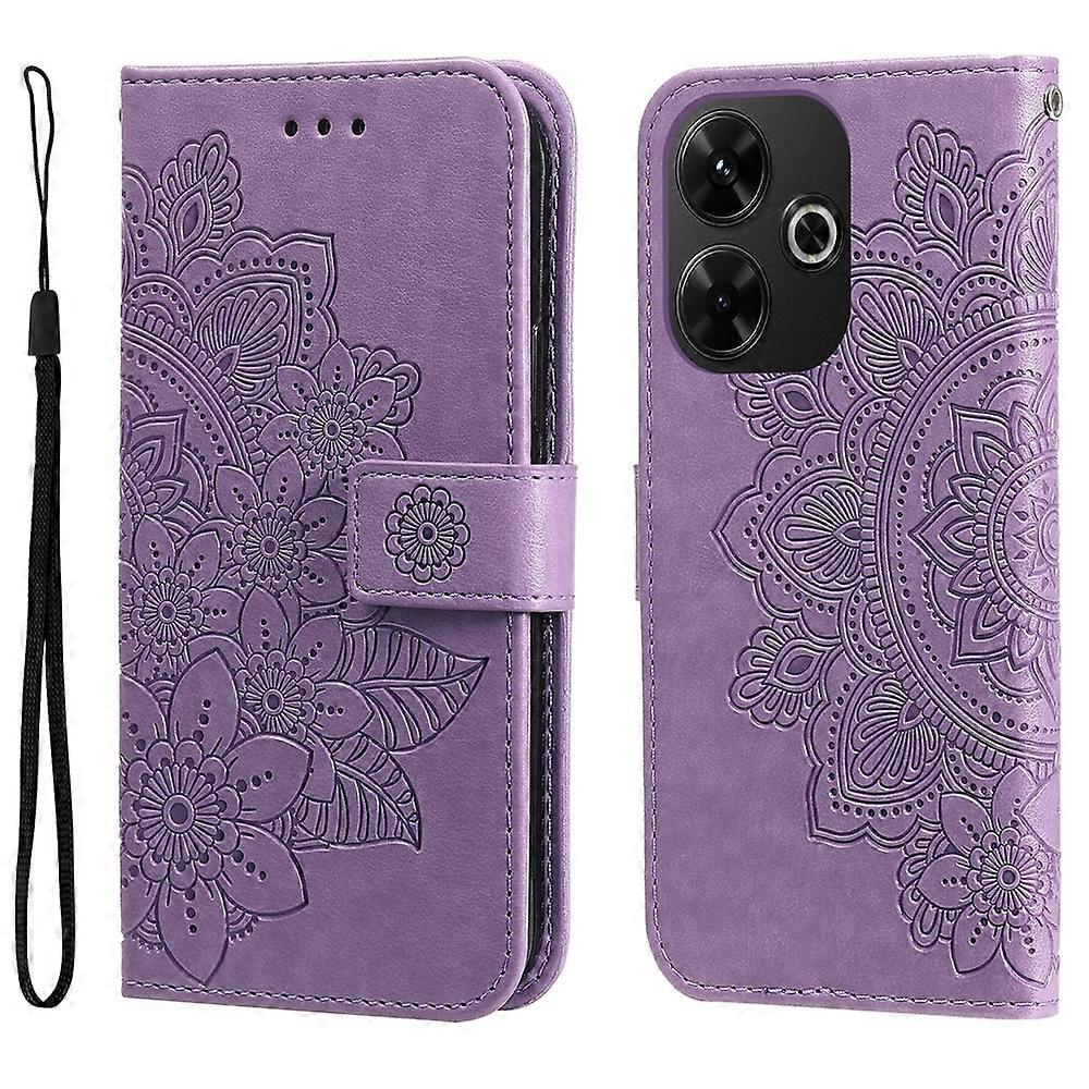 Seven-petal Flowers Embossing Leather Phone Case