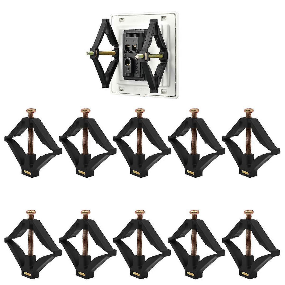10 Pack Electrical Socket Box  Tool with Adjustable Support for 118 Type Wall Switch Box