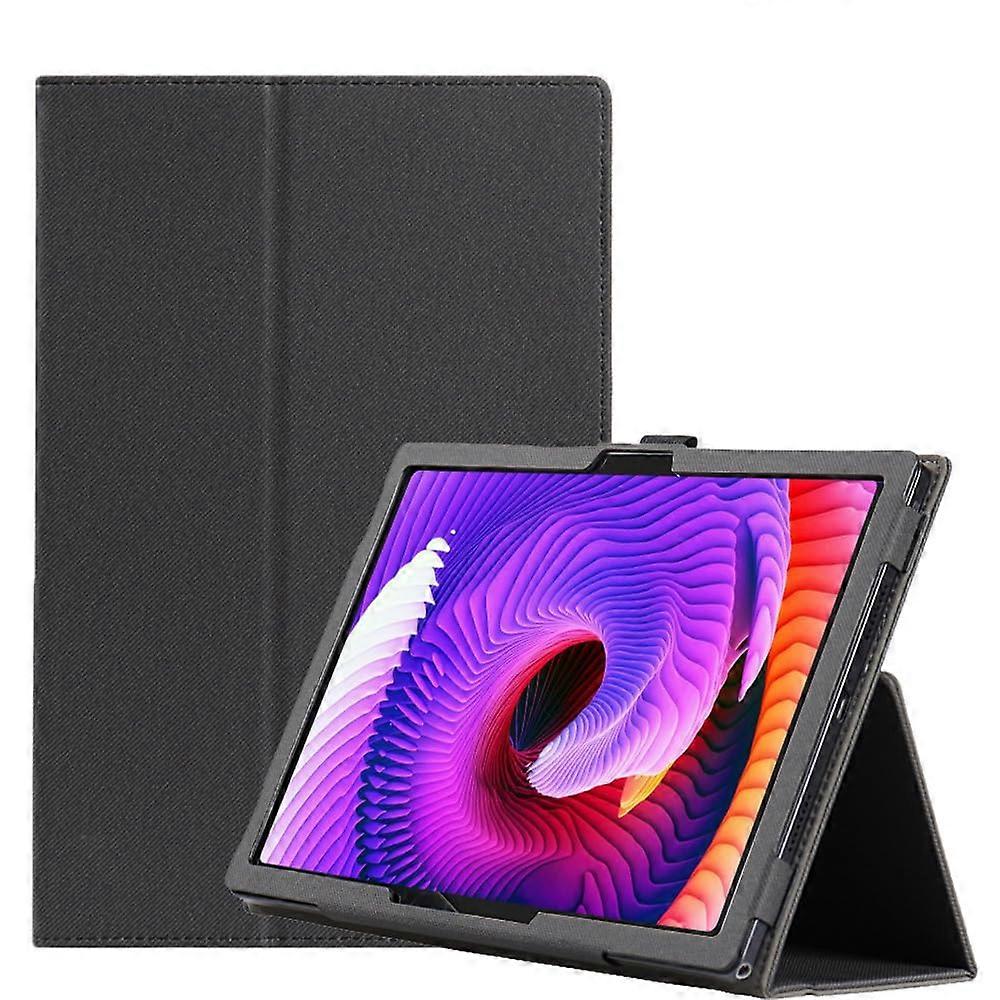 Slim PU Leather Folio Tablet Case with Stand Function and Precise Cutouts Black for DOOGEE T30S