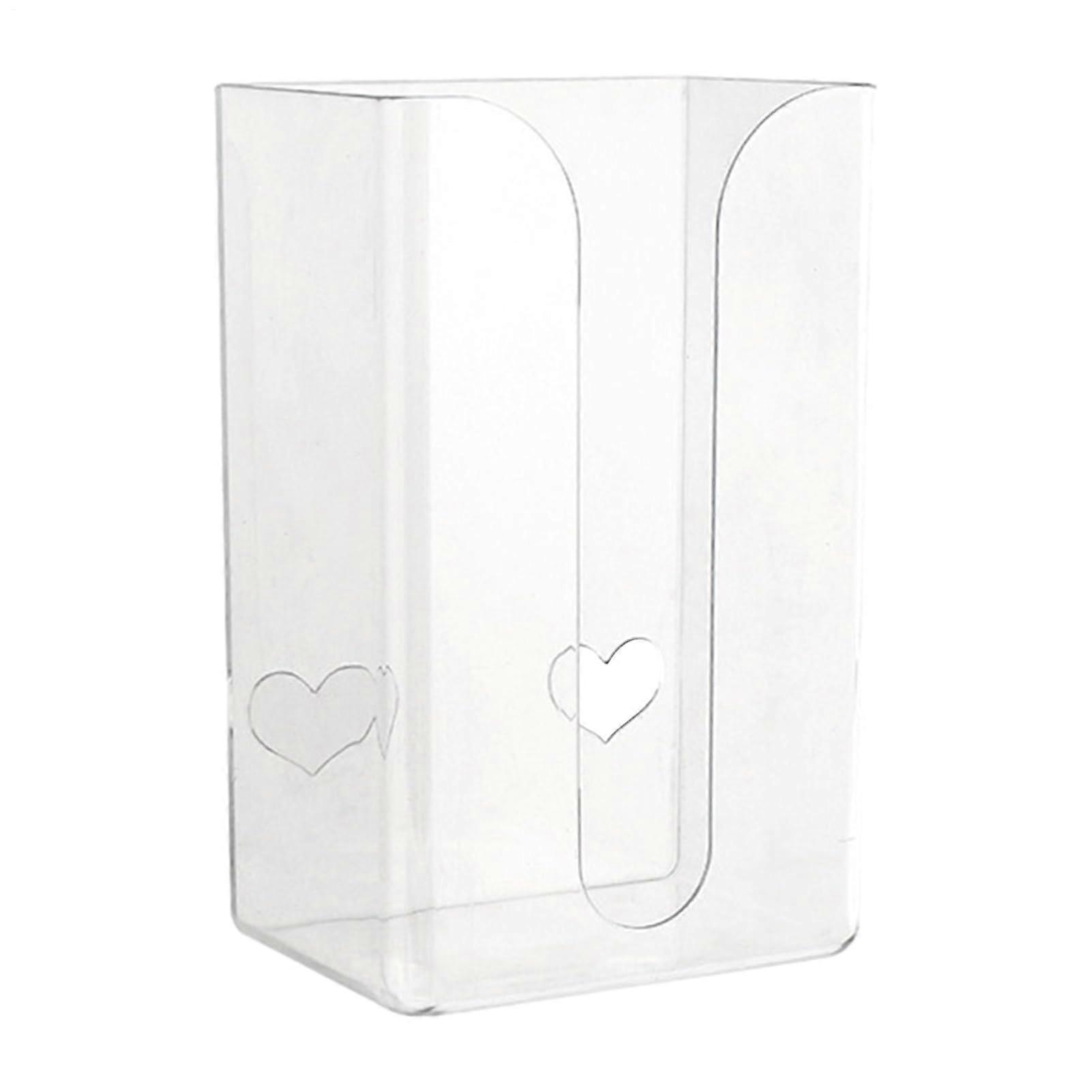 Wall Mounted Tissue Box Holder with No Nails Installation and Transparent Window for Bathroom