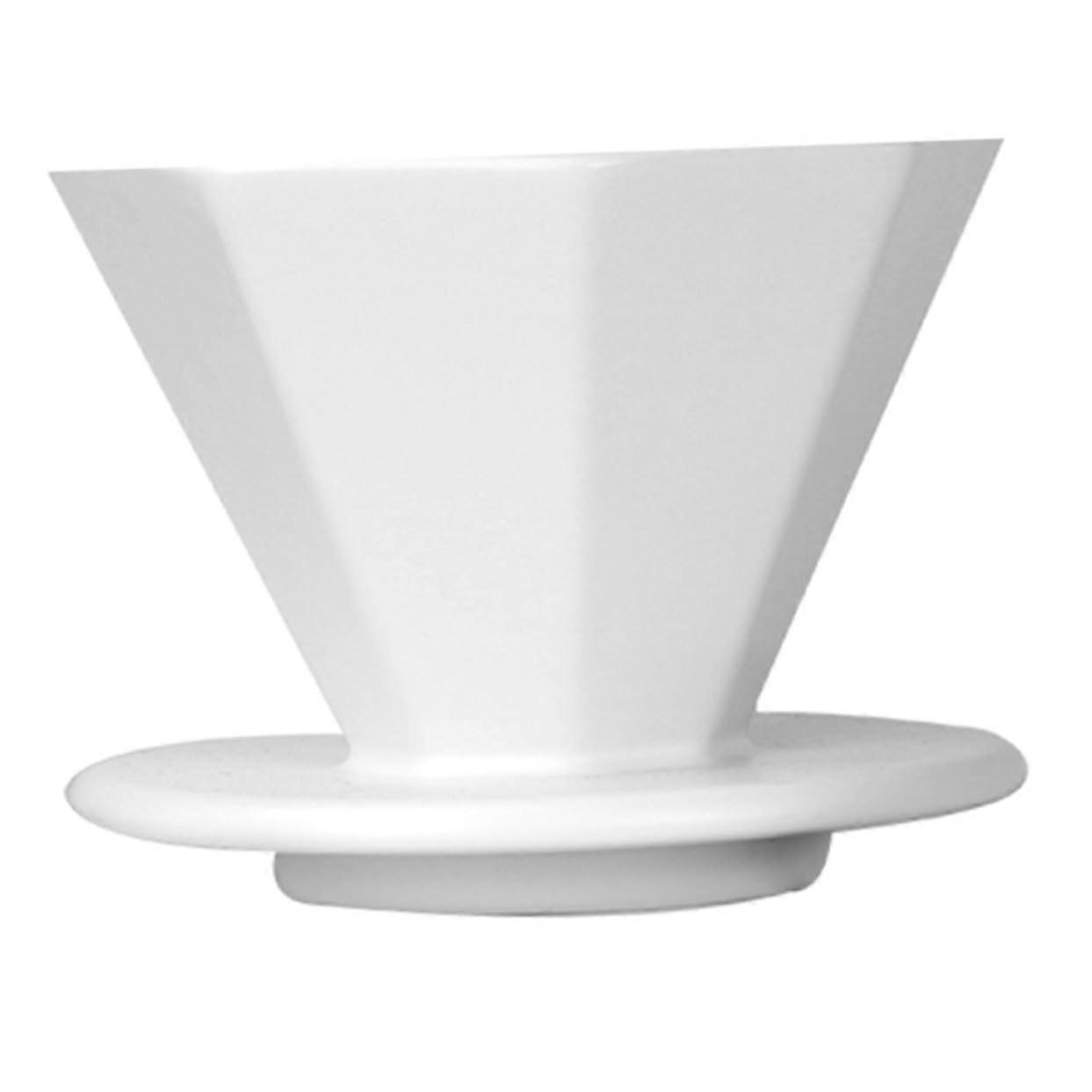 Ceramic Coffee Dripper Octagonal Manual Filter Cup Reusable Easy Clean Home Brewing Funnel White