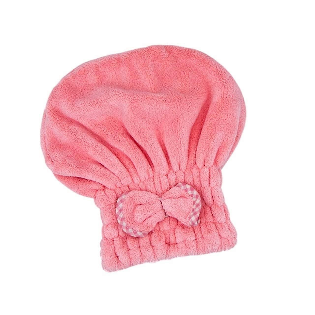 Pink Microfiber Hair Towel Wrap for Fast Drying with Cute Bow and Quick Absorption