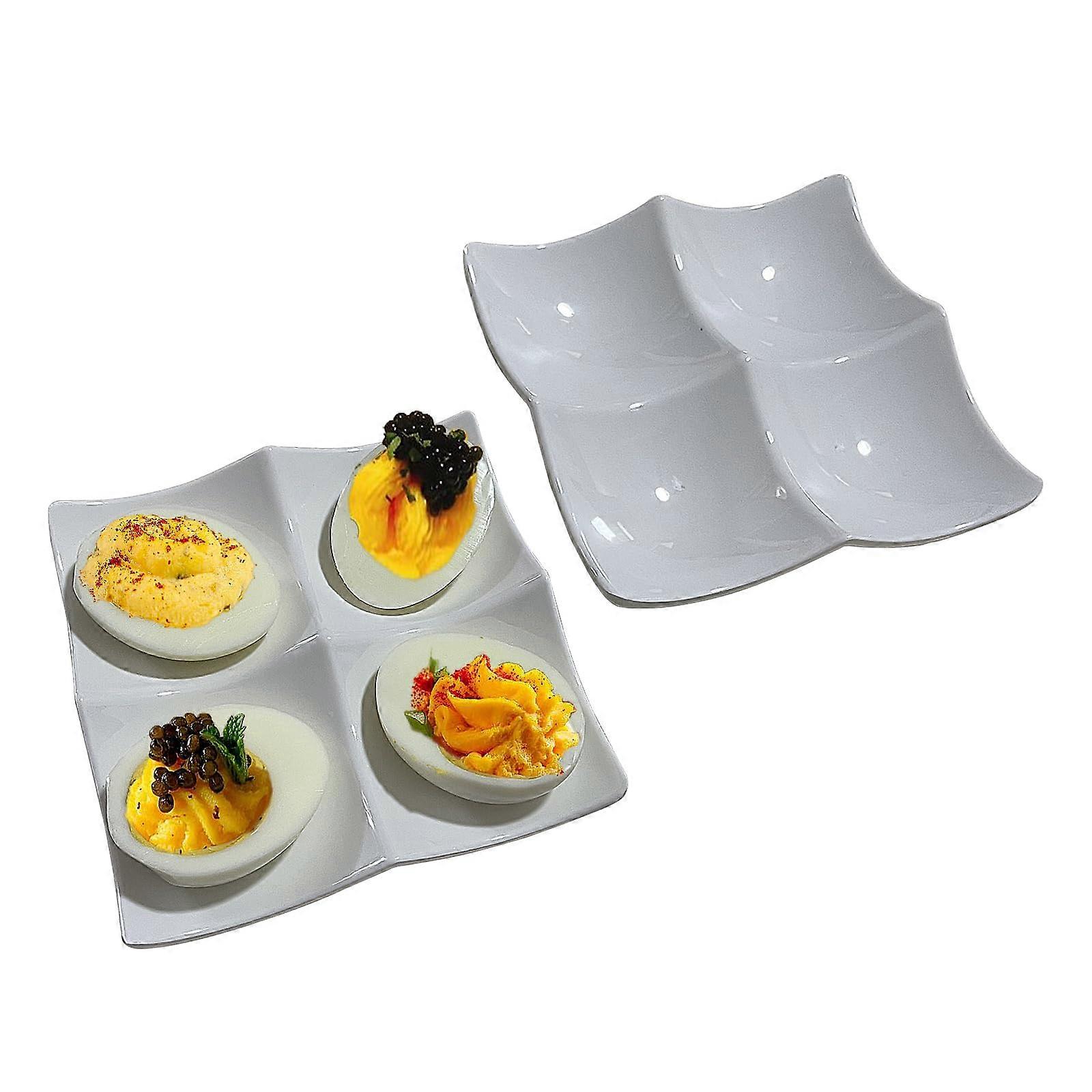 2Pack Deviled Egg Tray with Durable Melamine, SpaceSaving Storage, Dishwasher Safe for Parties