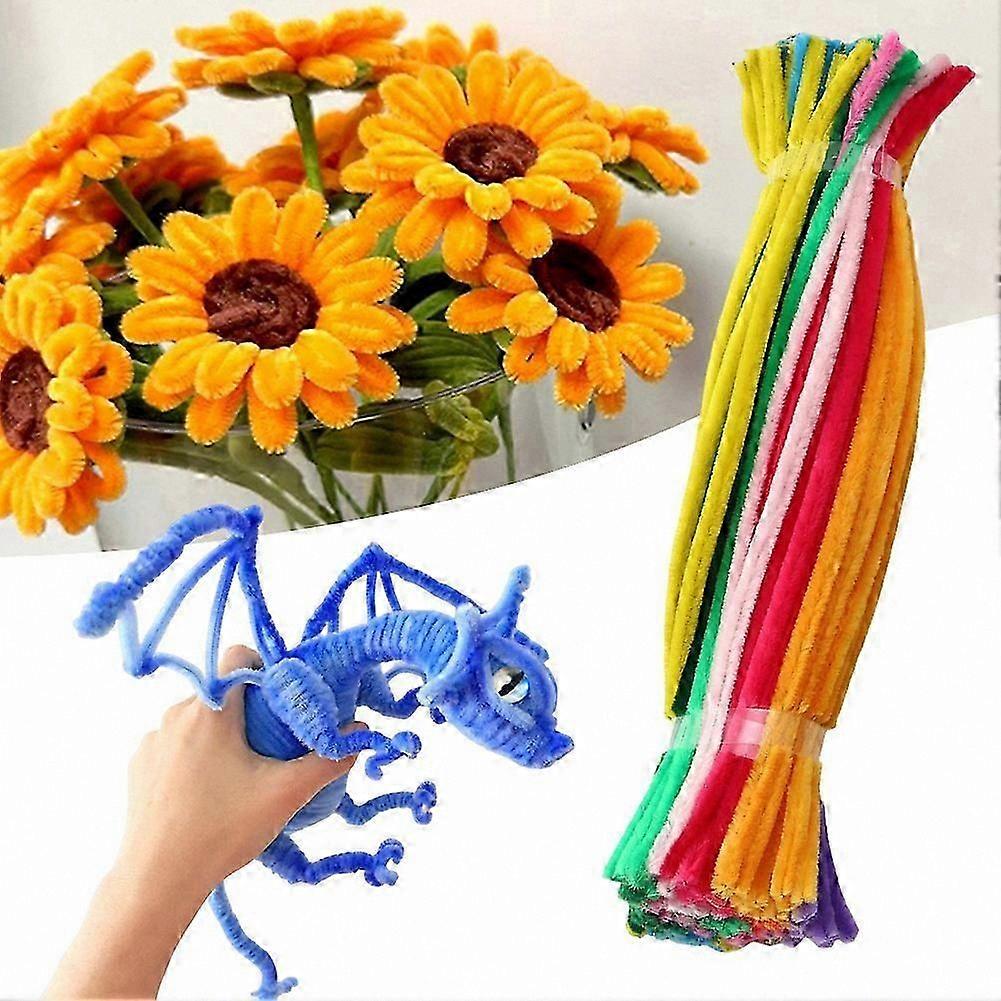 100pcs Multi-Colored Bendable Craft Stems for Arts and Crafts Projects
