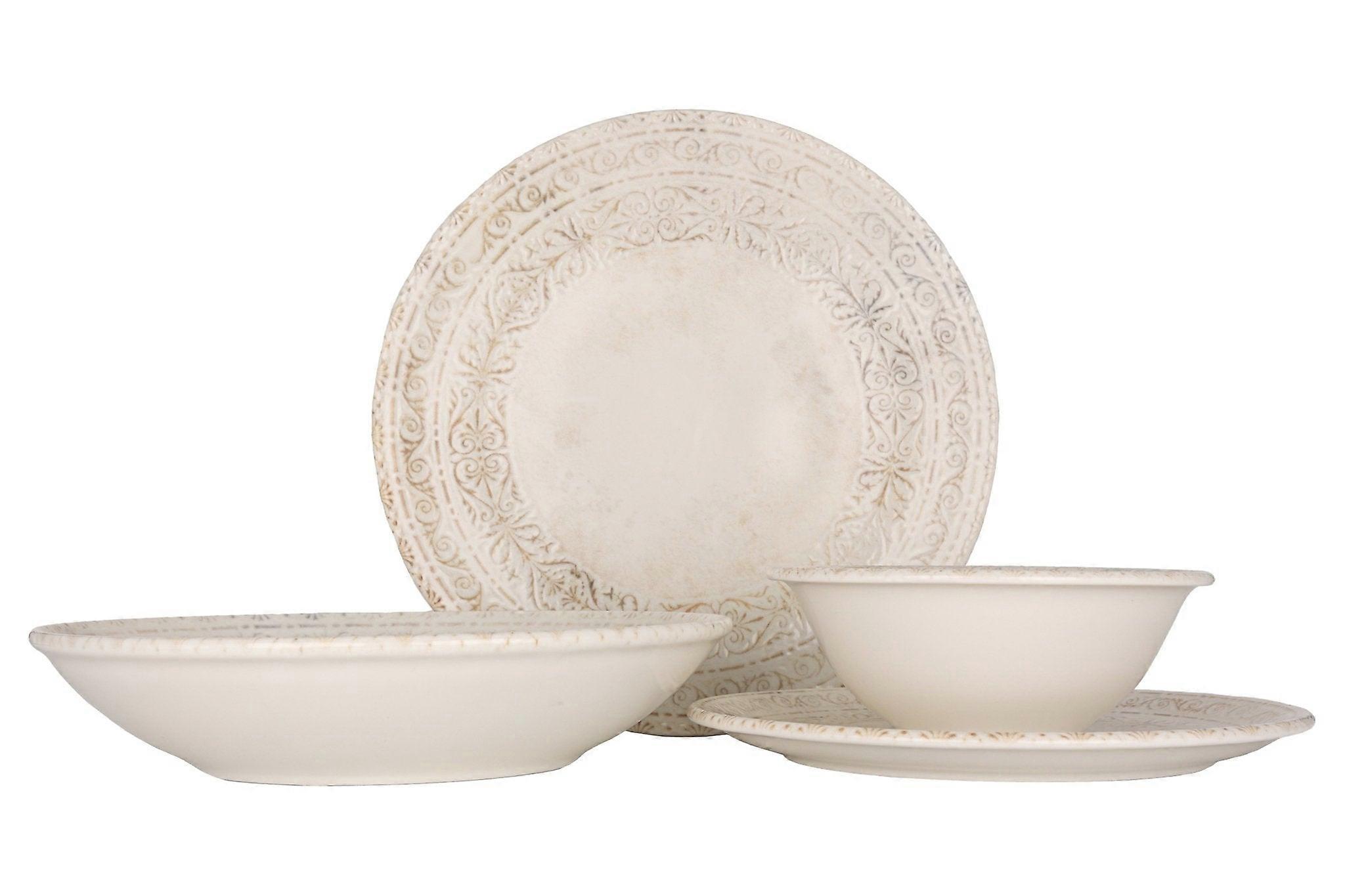 By Bone Dinnerware Set (Large) - Antico - 24 pieces - 6 persons - Porcelain
