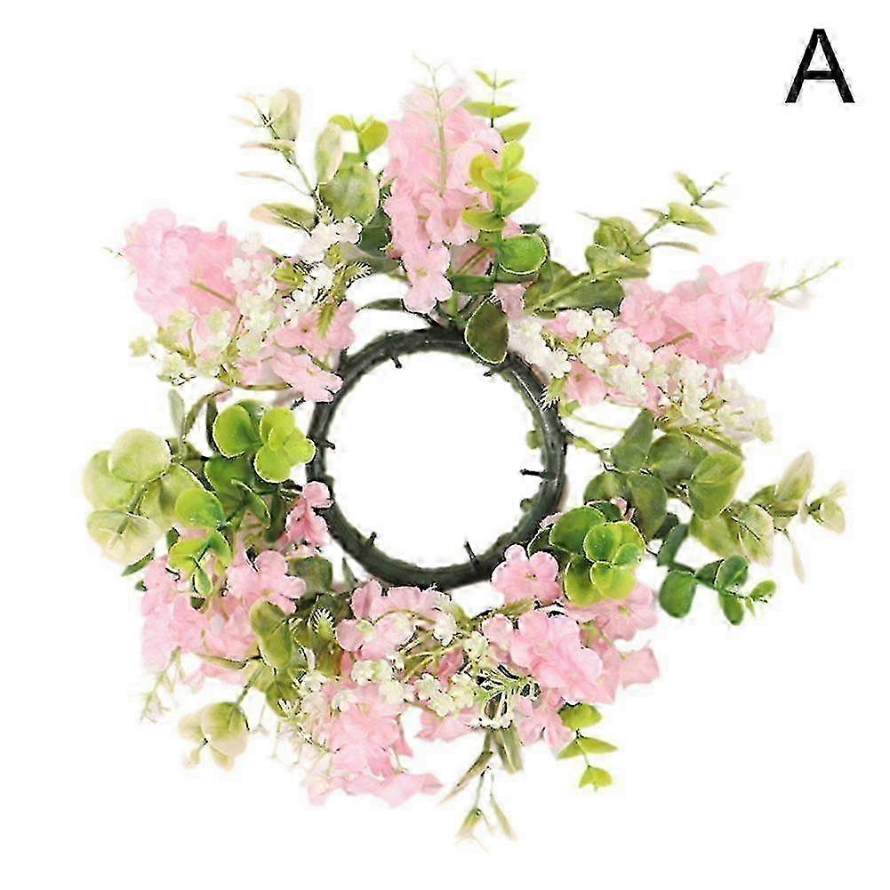 Flower Candle Ring for Candlestick Artificial Flower Candle Wreath