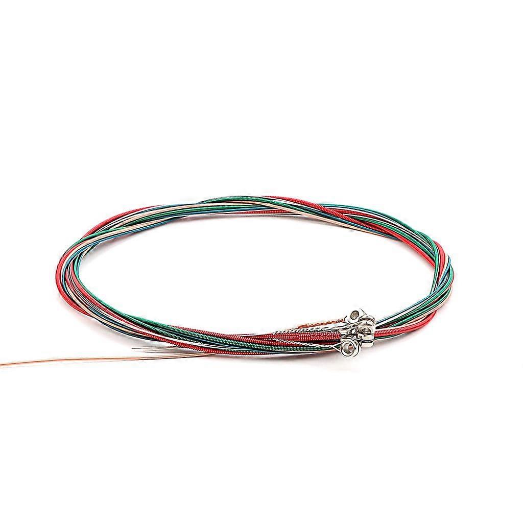Rainbow Colorful Acoustic Guitar Strings, Durable Steel, AntiRust, Easy Identification