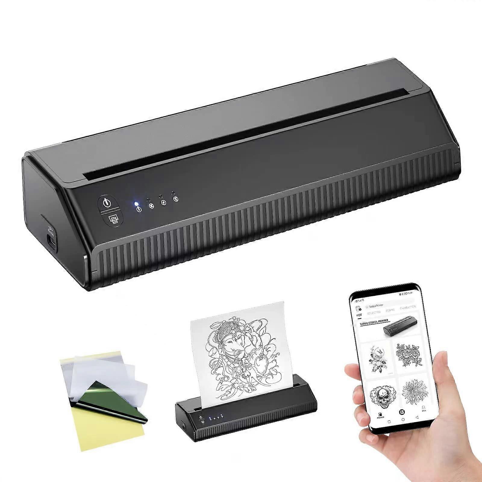 Tattoo Stencil Printer Bluetooth Thermal Transfer Copier with 10pcs Paper for iOS and Android