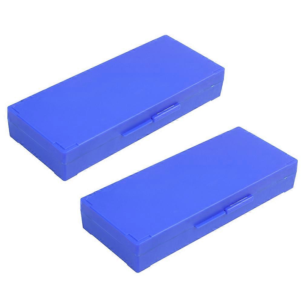 2X Plastic 50-Place Microslide Slide Microscope Box,Blue