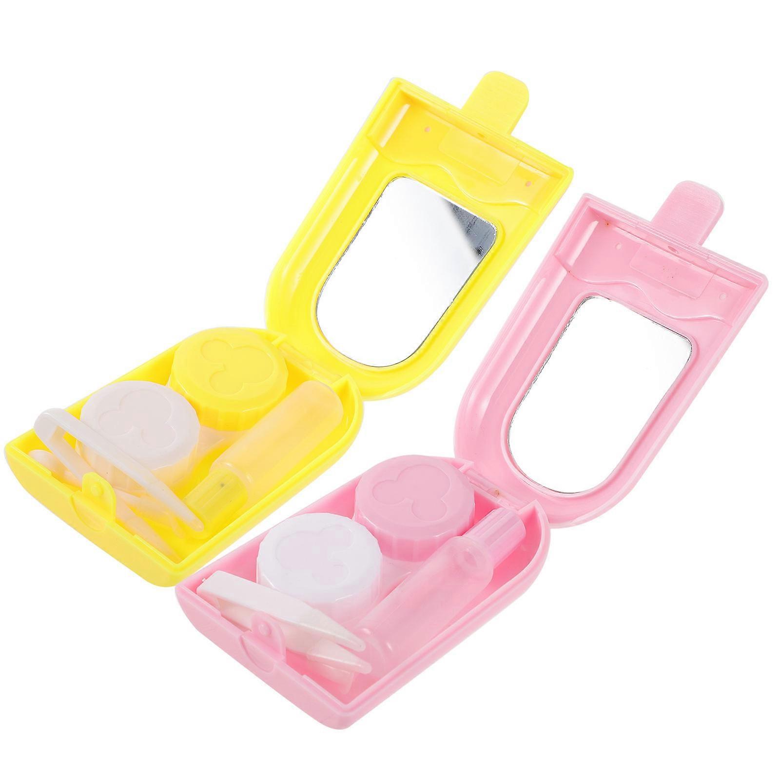 Portable Lens Box Ice Cream Design for Storage 6Sets Assorted Color