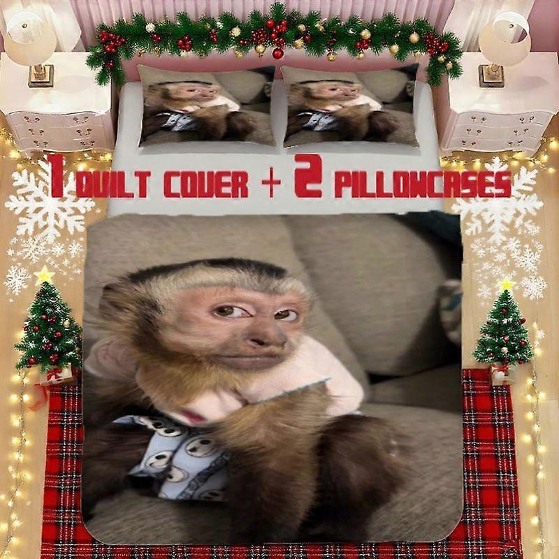 Monkey Pet Printed Bedding Set  Polyester Fabric Digital Print Zipper Closure