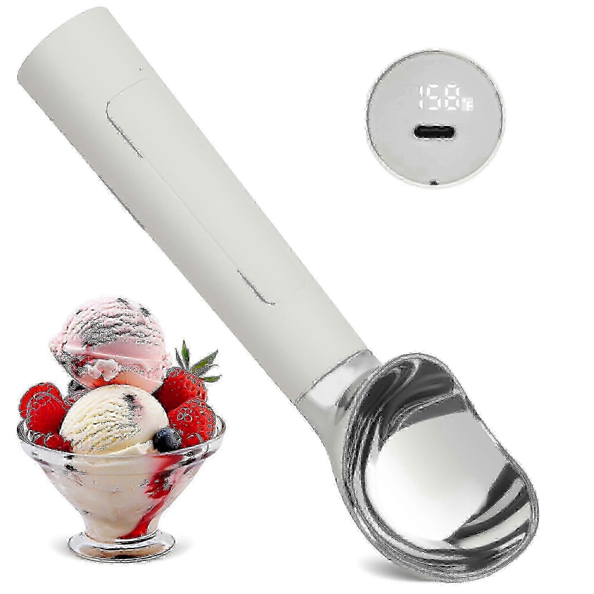 Rechargeable Ice Cream Scoop with Heating Function, Softens Frozen Desserts Efficiently