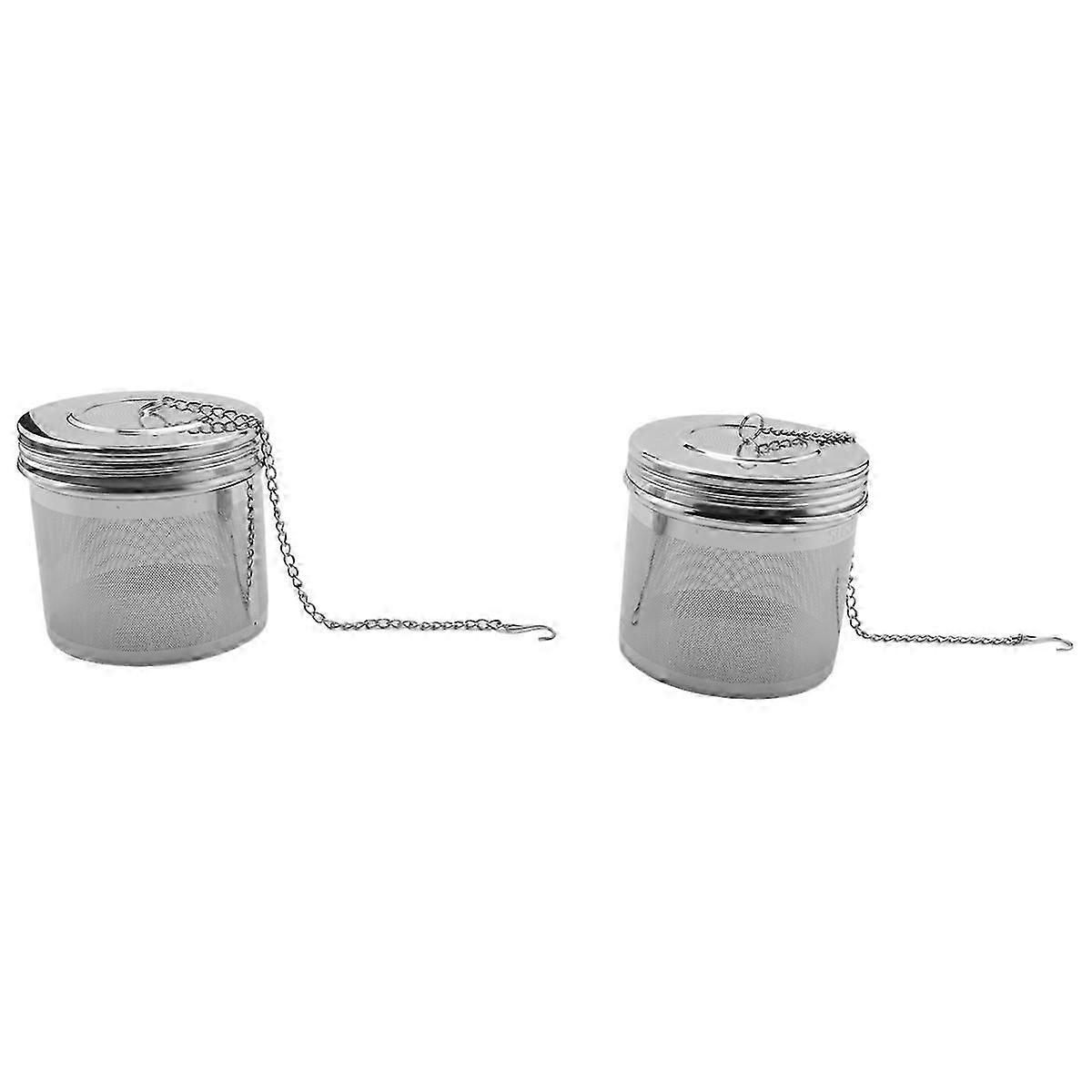 2 Pack Large Tea Ball Infuser for Loose Leaf Tea & Spice Infuser for Cooking, Threaded Lid, Extra Fi