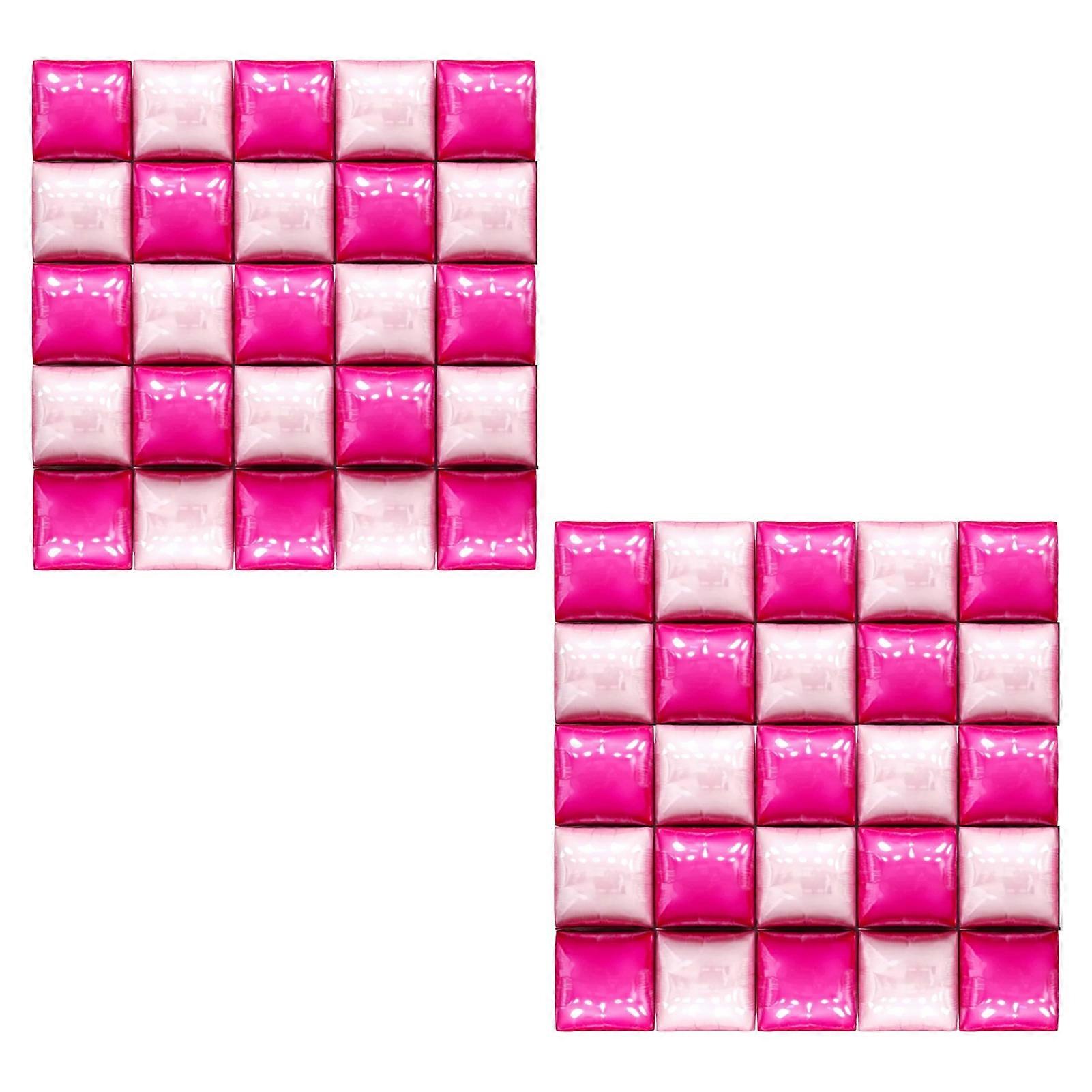 50 Pcs Square Foil Balloons Wall Backdrop Double Sided