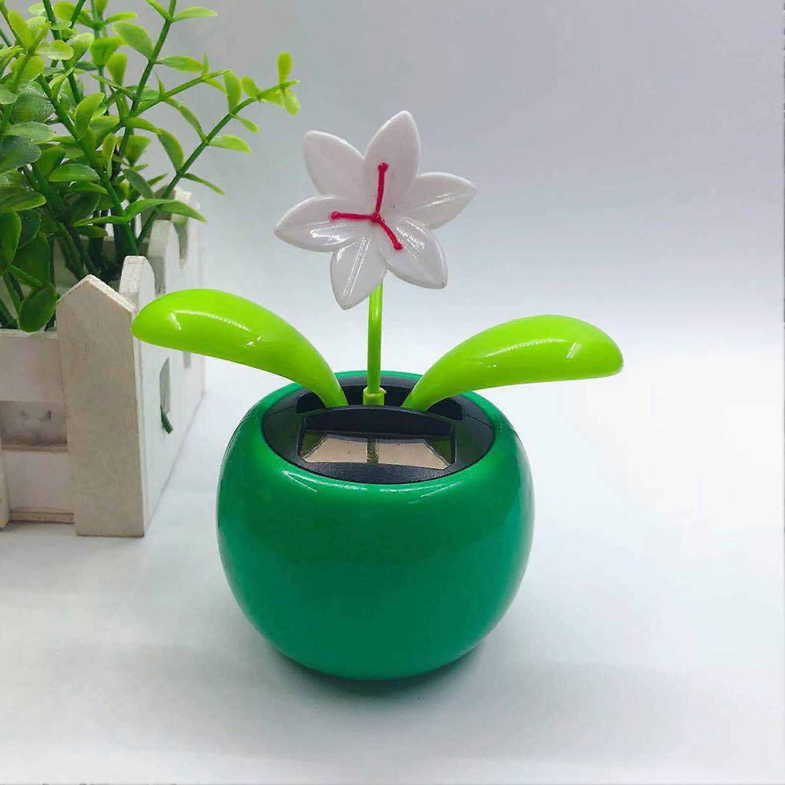 Solar Powered Dancing Flower Car Dashboard Ornament with LightActivated Motion, Battery
