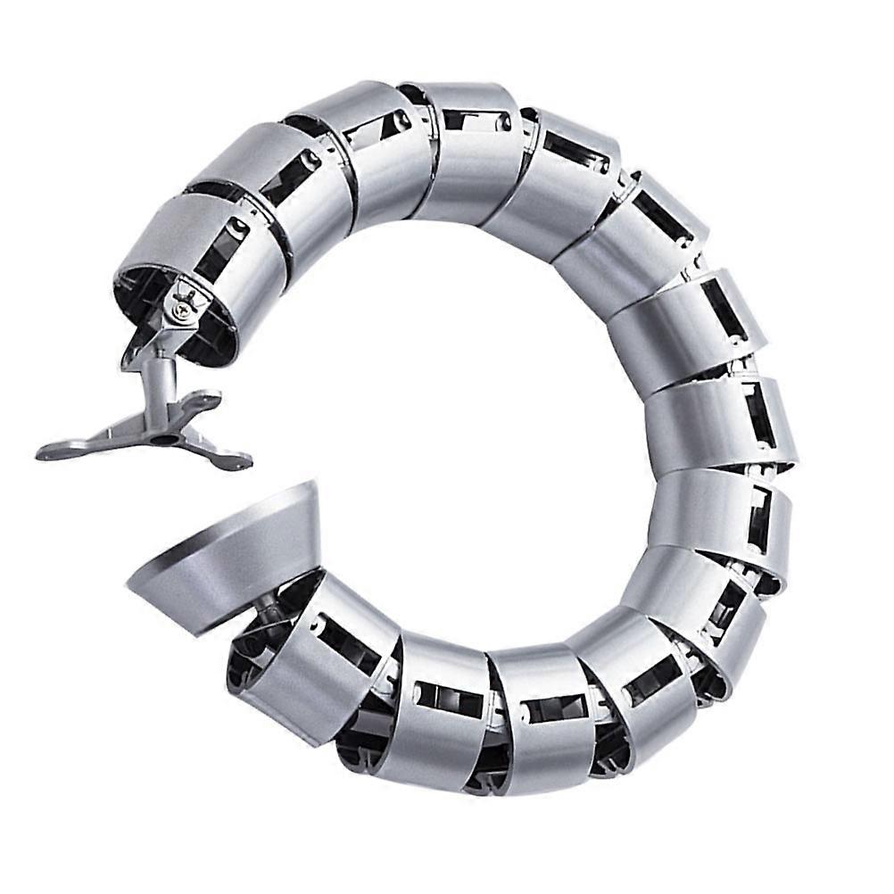 Cable Routing Tube ABS Plastic Serpentine for Managing Cable 3Pcs Silver