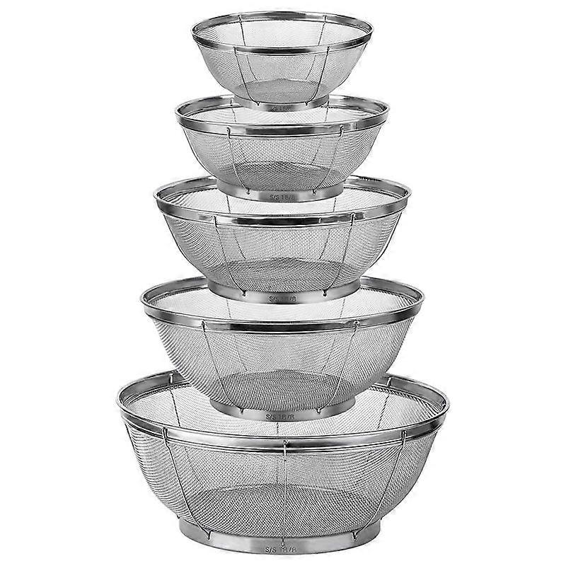 5 Pack Strainers for Kitchen, Colander, Fine Mesh Strainer for Pasta